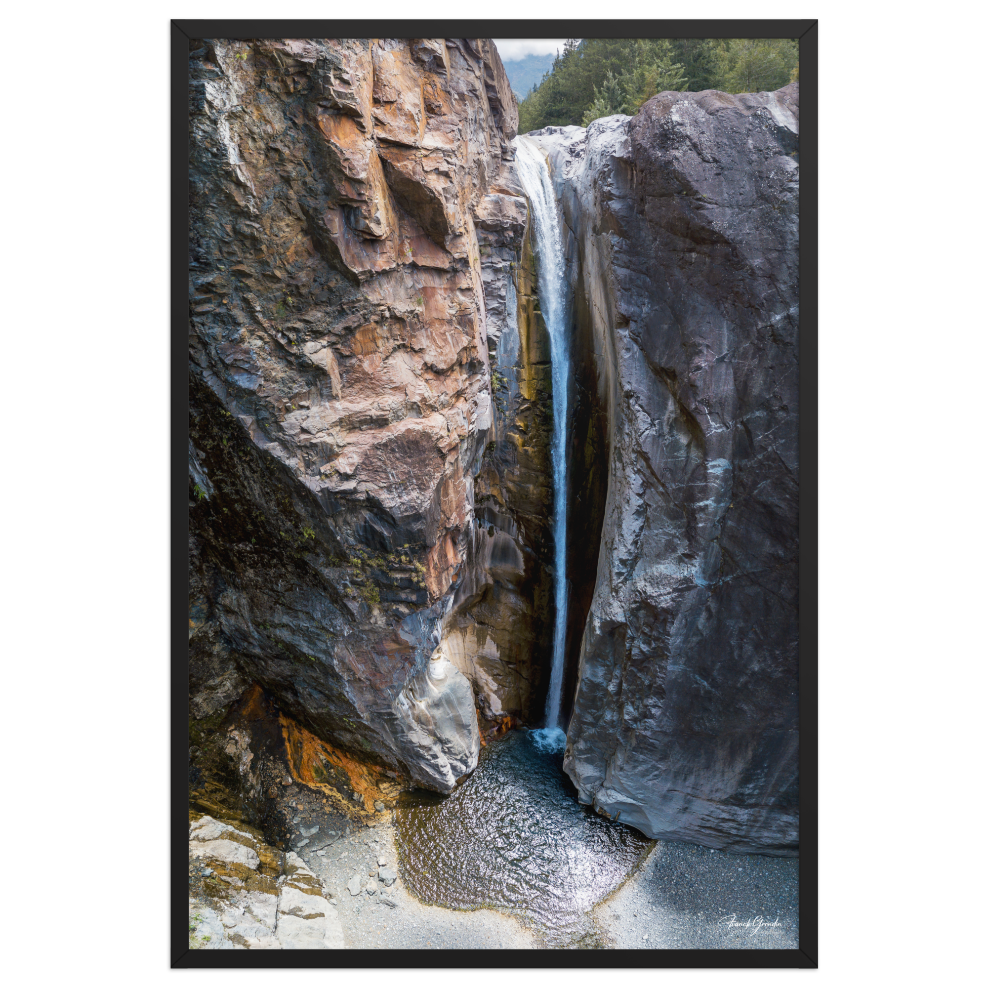 Affiche de La Réunion Cascade de Bras Rouge 61 × 91 cm / Noir - photographie Franck Grondin