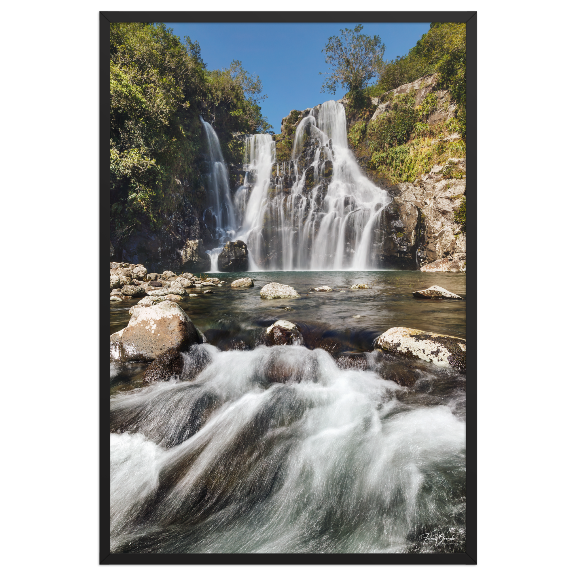 Affiche de La Réunion Cascade du Bassin Carrosse 61 × 91 cm / Noir - photographie Franck Grondin