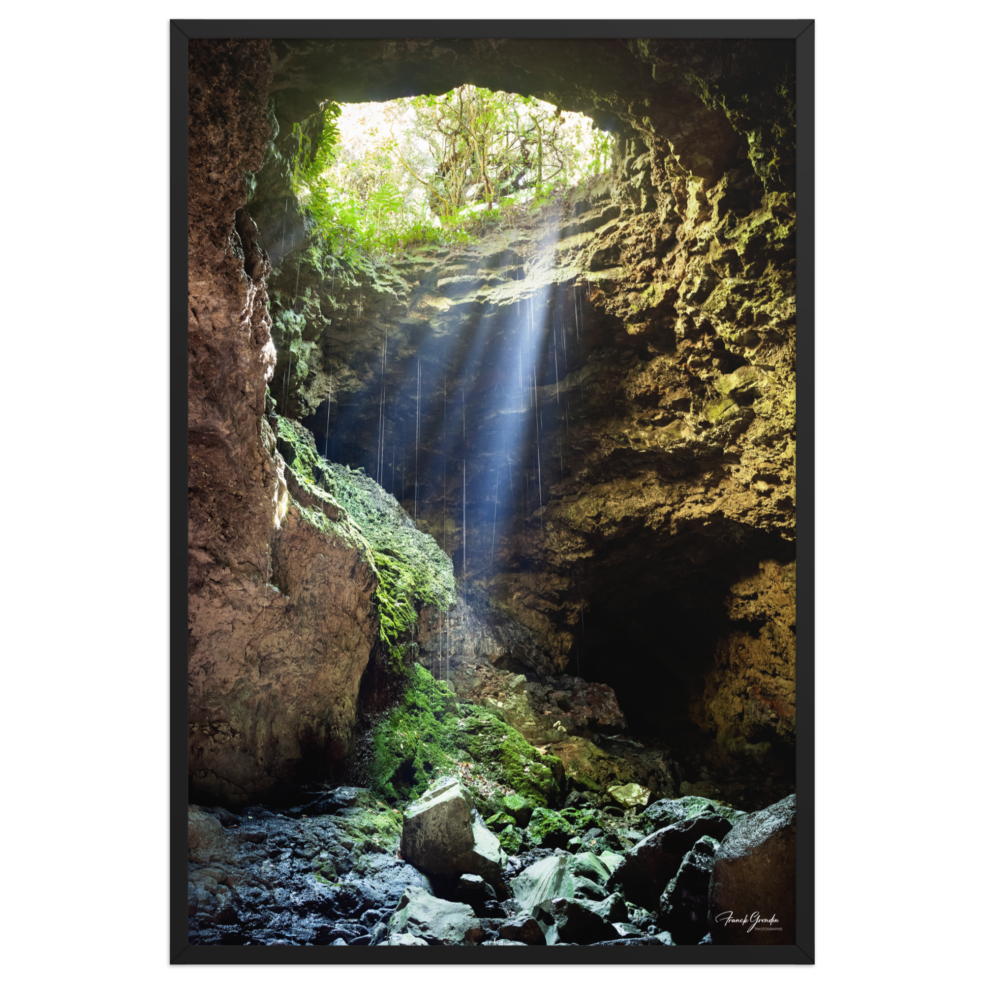 Affiche de La Réunion Caverne du Mapou 61 × 91 cm / Noir - photographie Franck Grondin