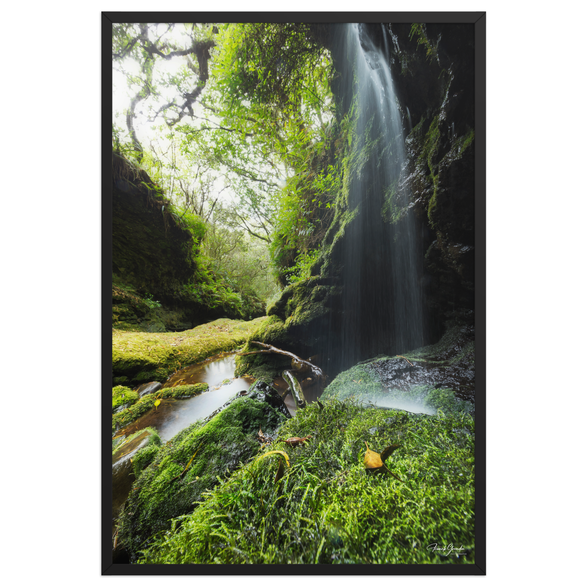 Affiche de La Réunion Cascade de la Ravine Citron Galet 61 × 91 cm / Noir - photographie Franck Grondin