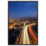 Affiche de La Réunion La Route des Tamarins de Nuit 61 × 91 cm / Noir - photographie Franck Grondin
