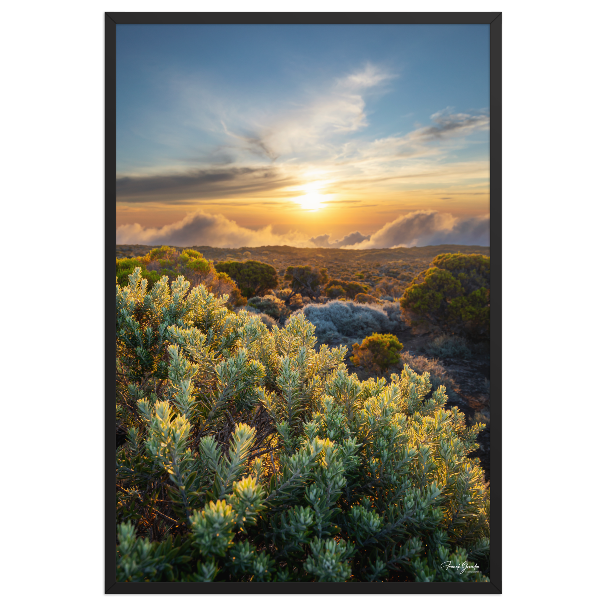 Affiche de La Réunion Crépuscule sur le Pas des Sables 61 × 91 cm / Noir - photographie Franck Grondin