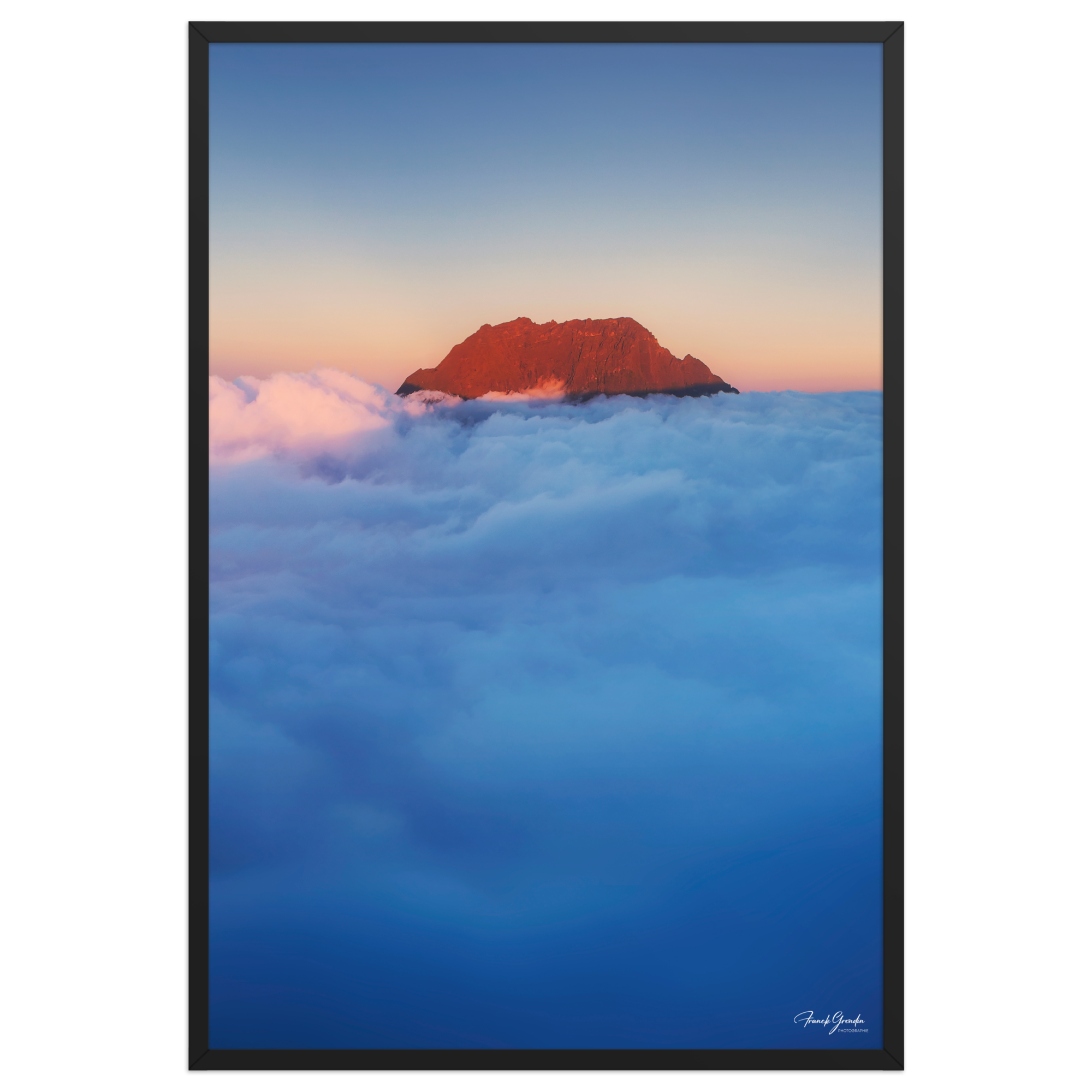 Affiche de La Réunion Gros Morne, Mer de Nuages 61 × 91 cm / Noir - photographie Franck Grondin