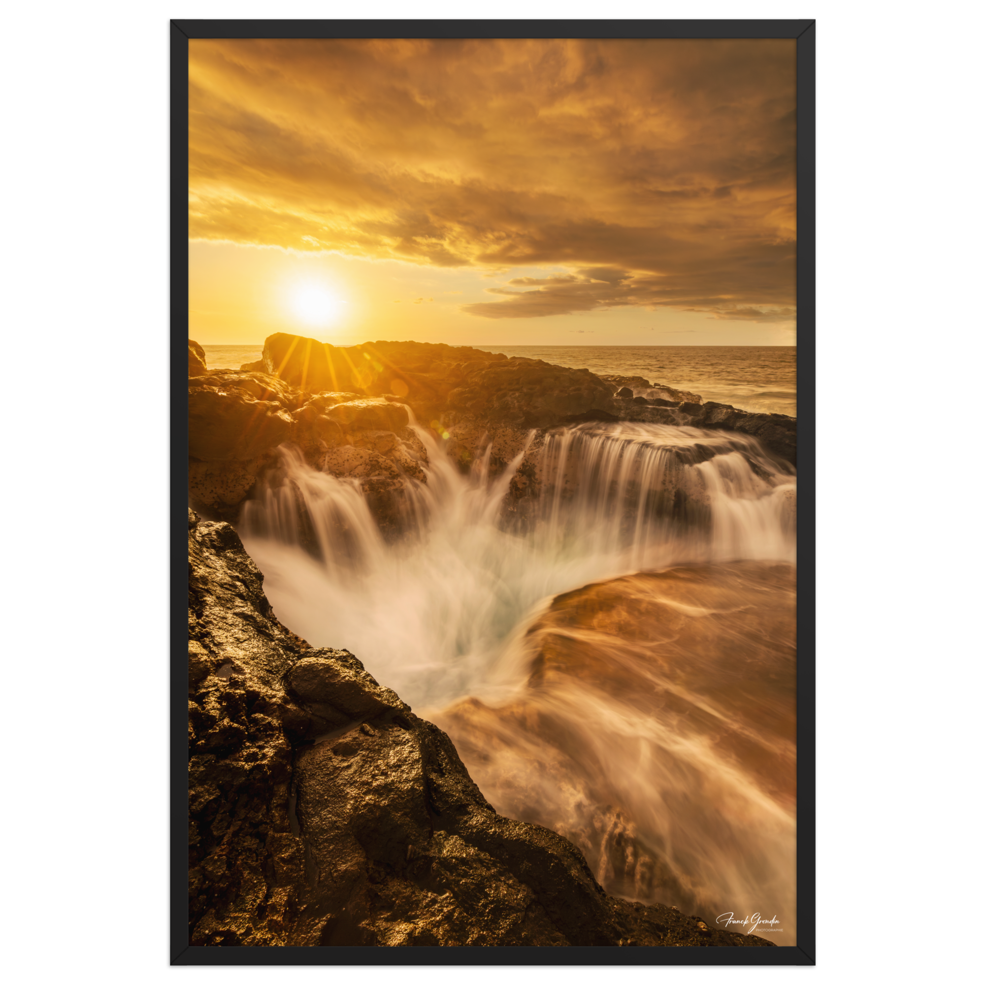 Affiche de La Réunion Le Souffleur de la Pointe des Châteaux 61 × 91 cm / Noir - photographie Franck Grondin