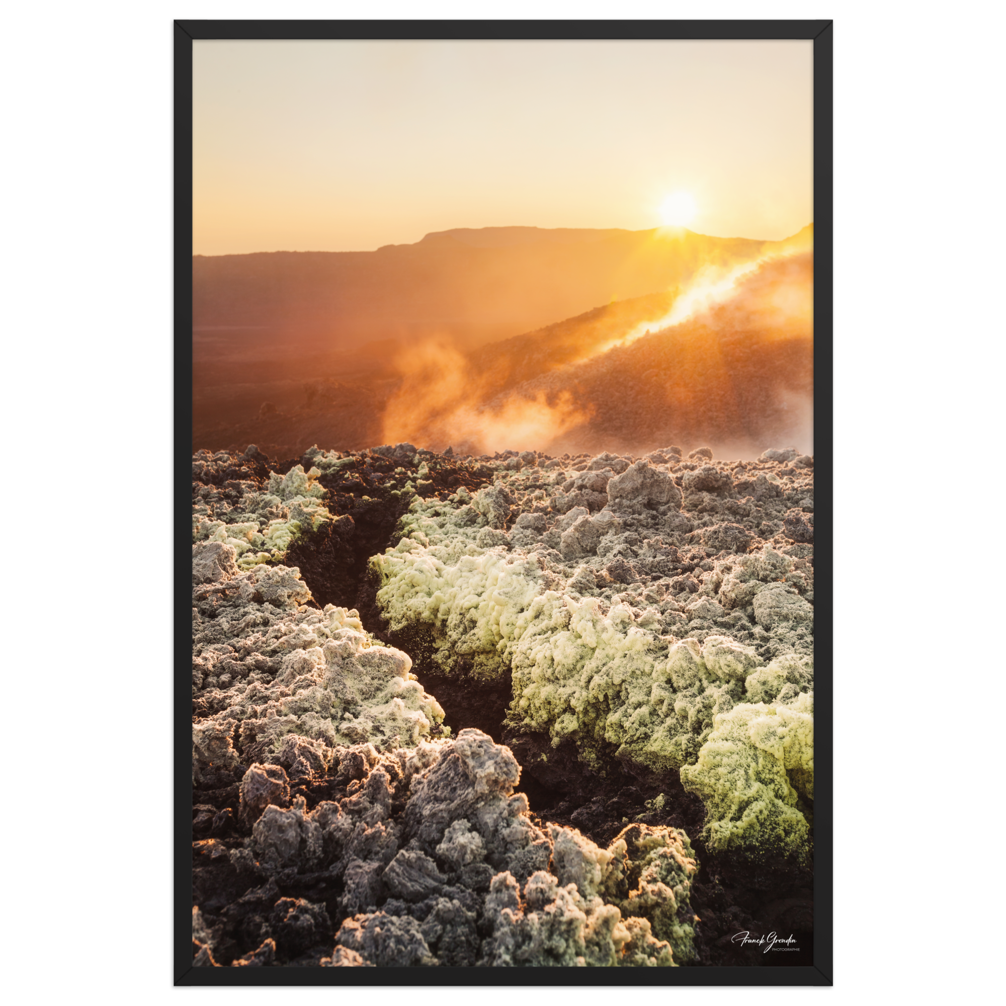 Affiche de La Réunion Éruption d'Août 2015 61 × 91 cm / Noir - photographie Franck Grondin