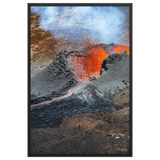 Affiche de La Réunion Le Piton de la Fournaise vu du Ciel 61 × 91 cm / Noir - photographie Franck Grondin