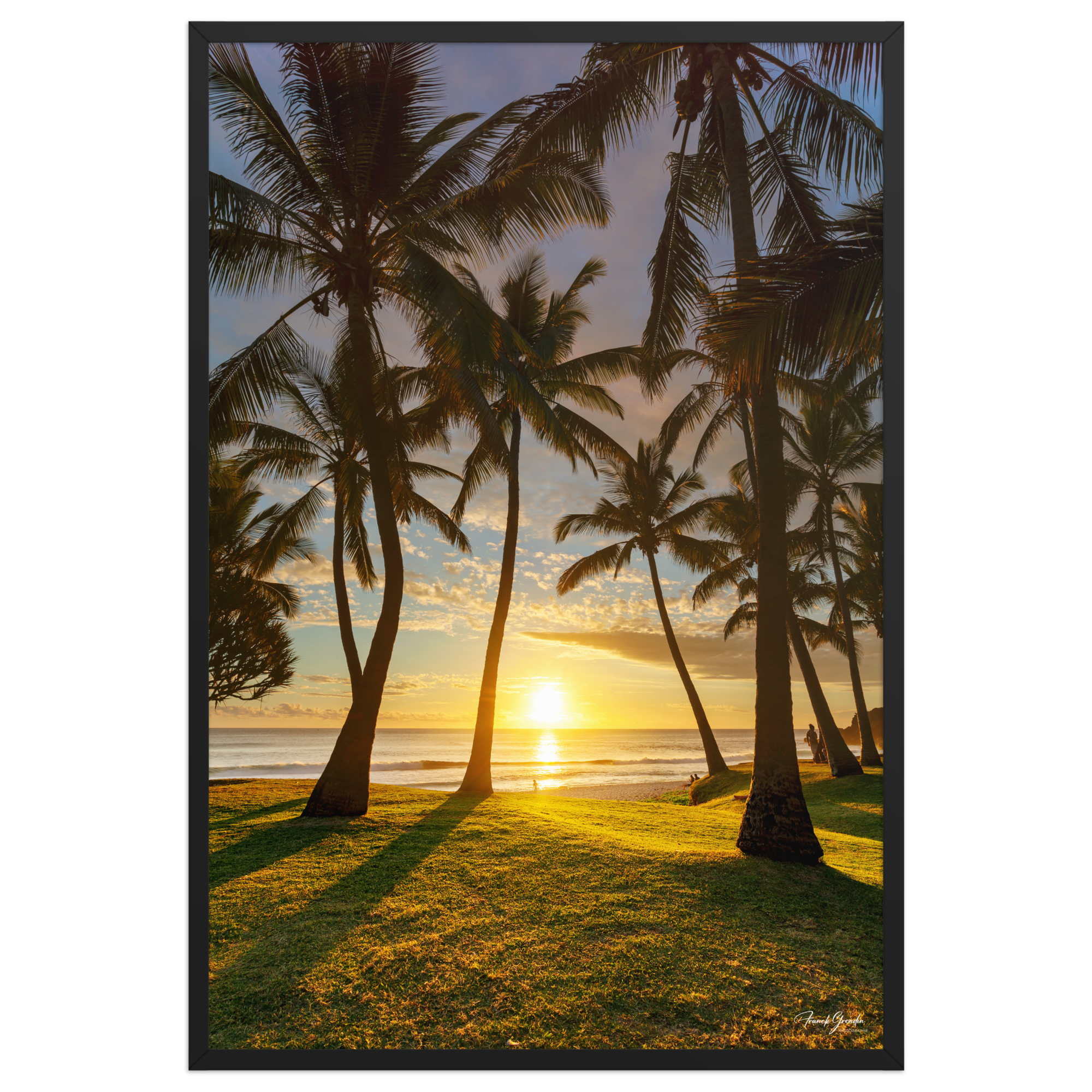 Affiche de La Réunion Cocotiers de Grande Anse 61 × 91 cm / Noir - photographie Franck Grondin