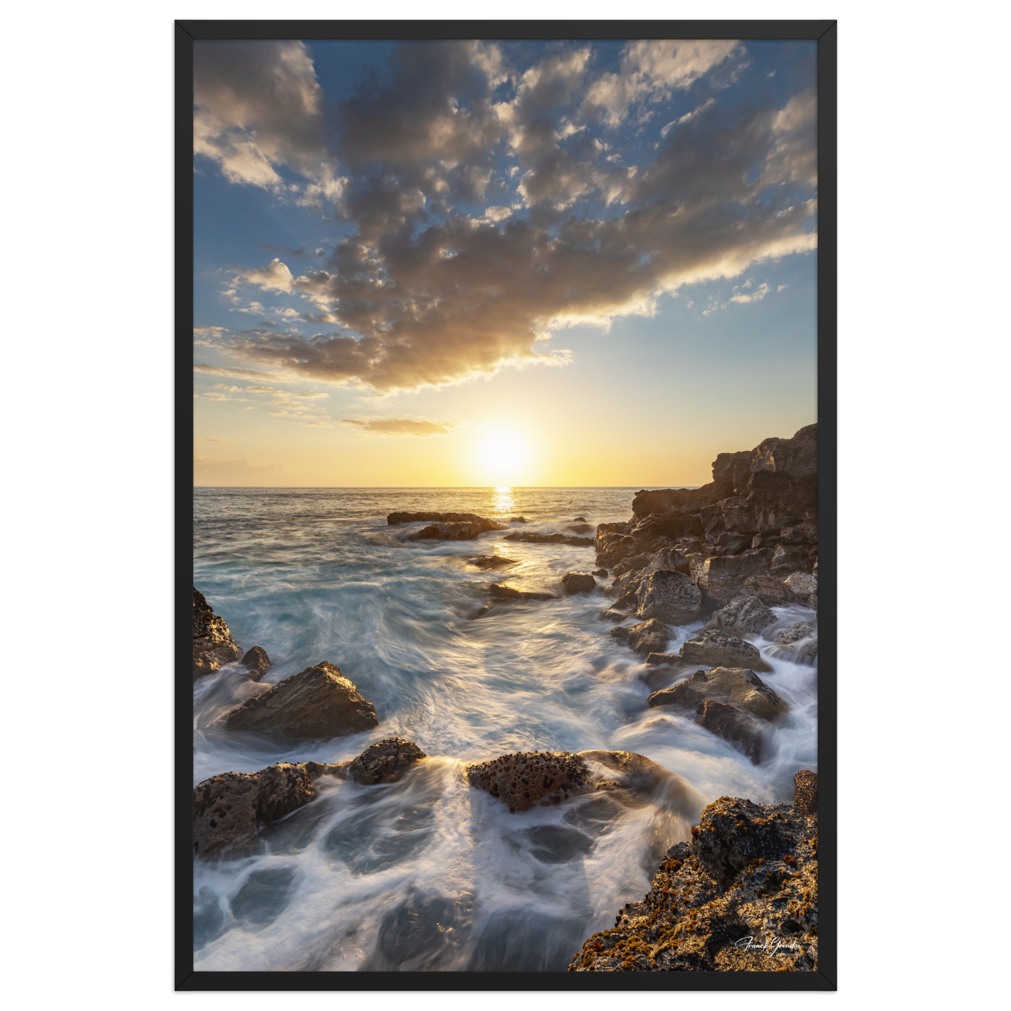 Affiche de La Réunion Crépuscule près du Gouffre 61 × 91 cm / Noir - photographie Franck Grondin