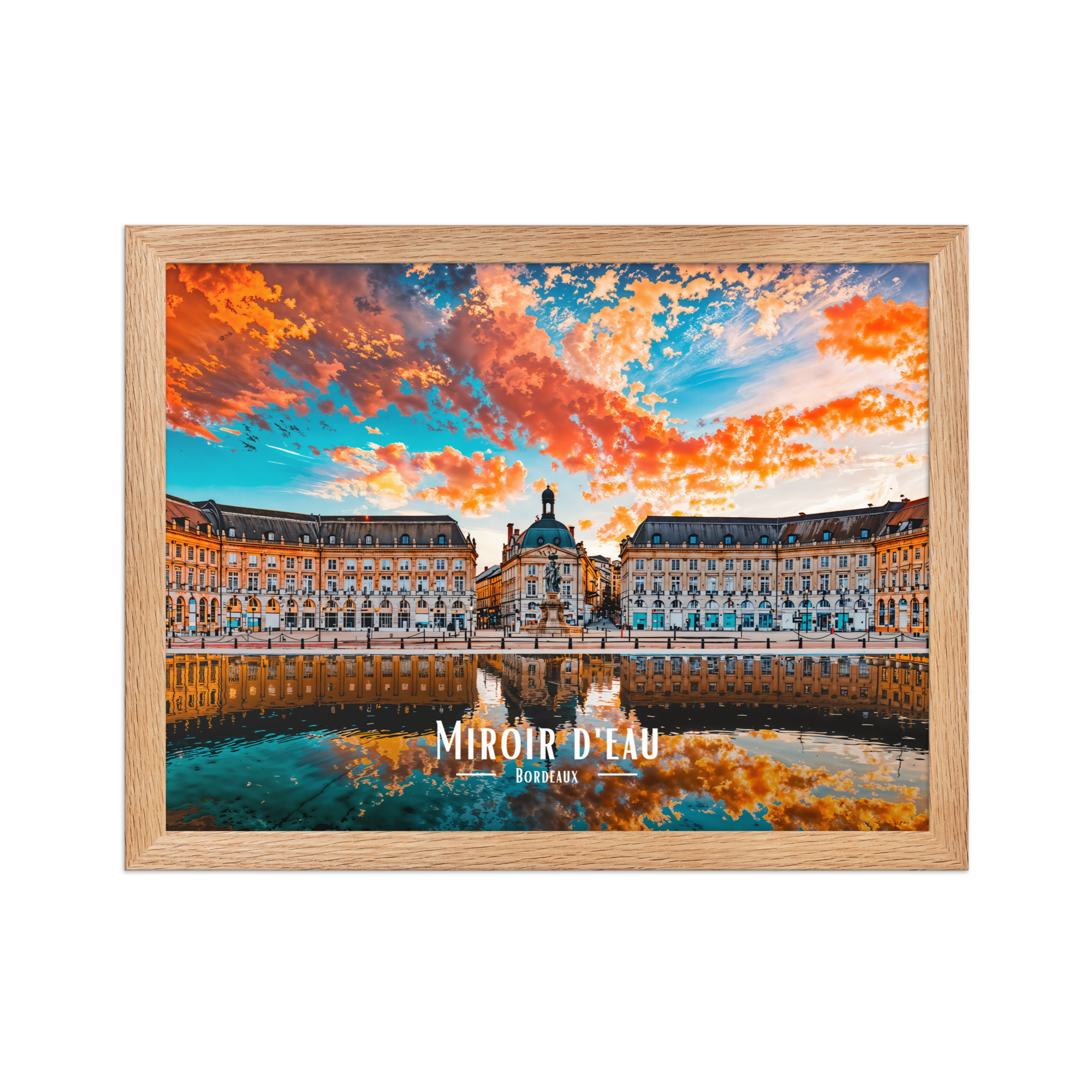 Affiche de Bordeaux Miroir d’eau - Bordeaux 30 × 40 cm / Oak - Univile
