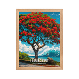 Affiche de la Réunion Flamboyant du Lagon 30 × 40 cm / Oak - Univile