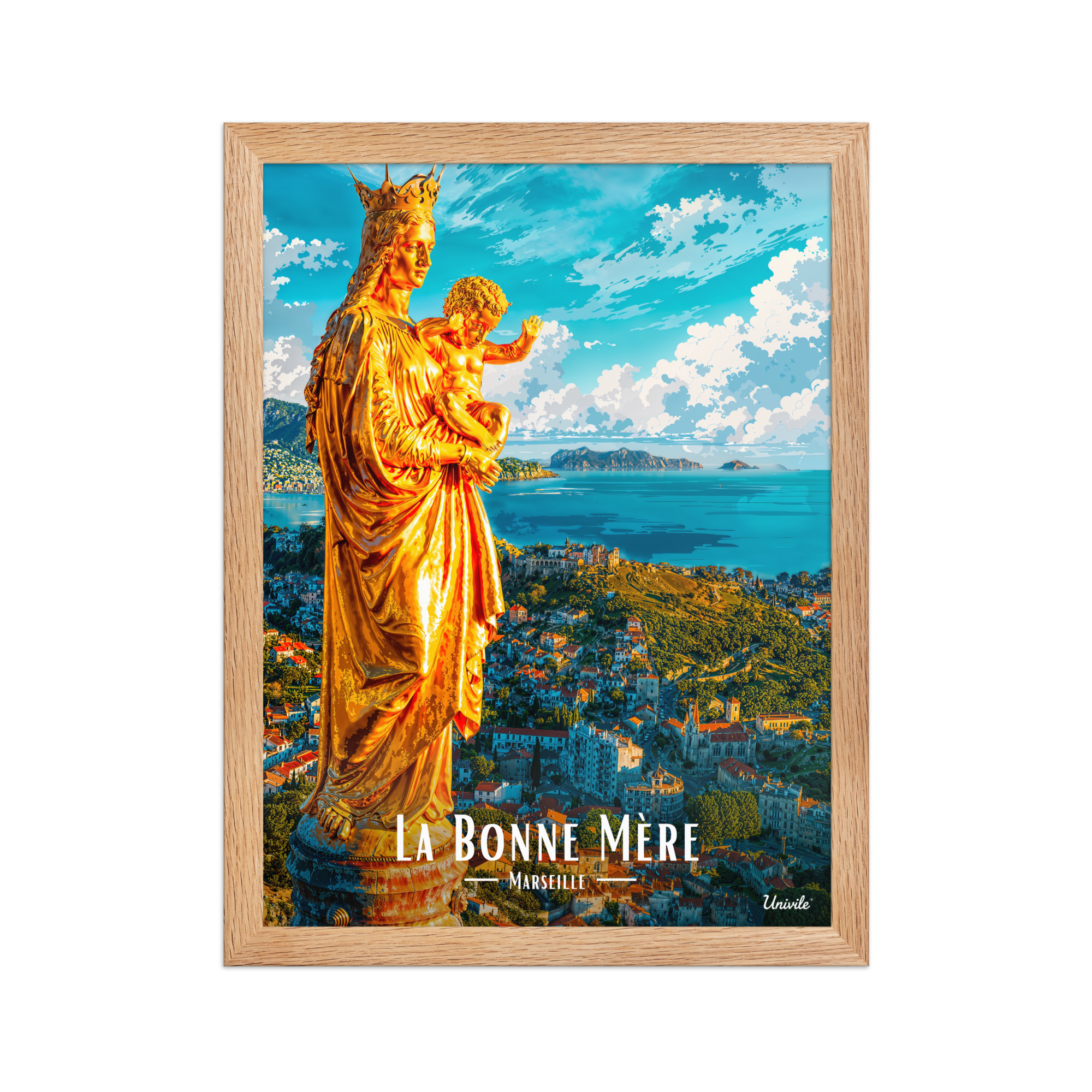 Affiche de Marseille La Bonne Mère 30 × 40 cm / Oak - Univile