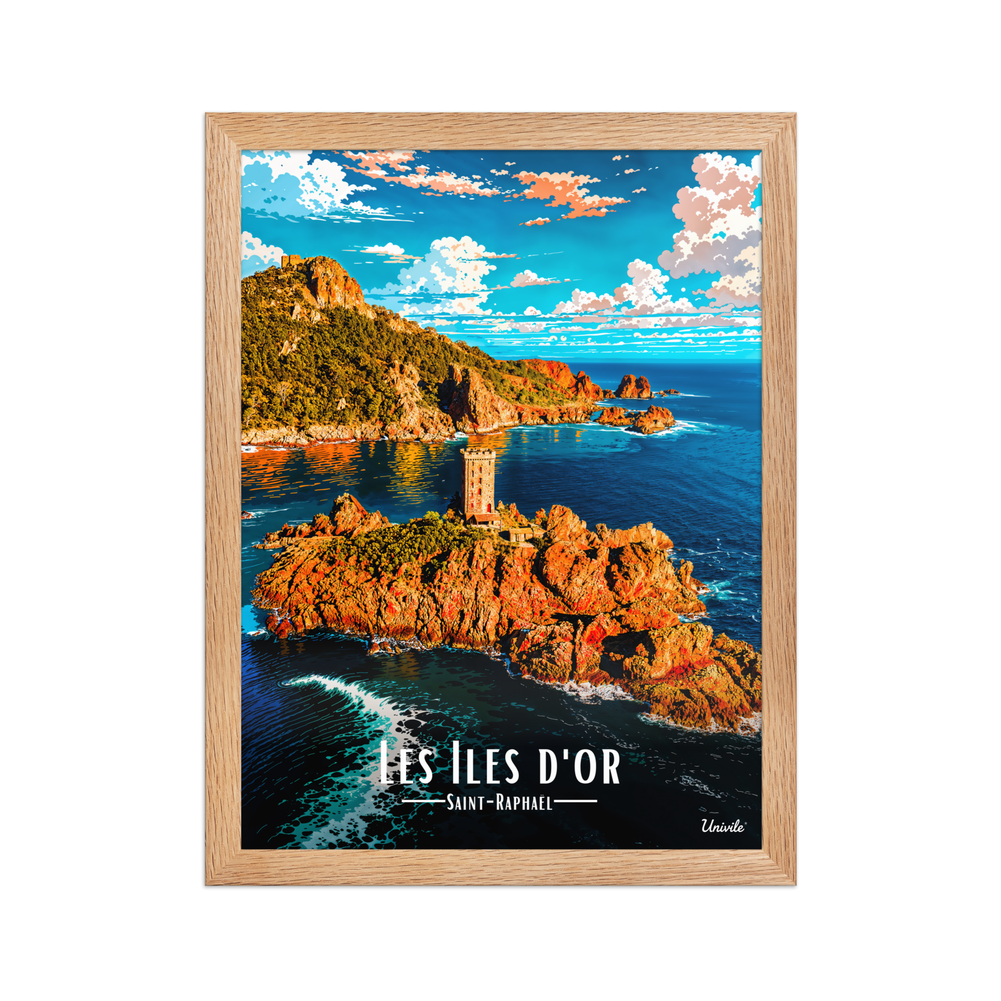 Affiche de Saint-Raphaël Les Îles d’Or 30 × 40 cm / Oak - Univile