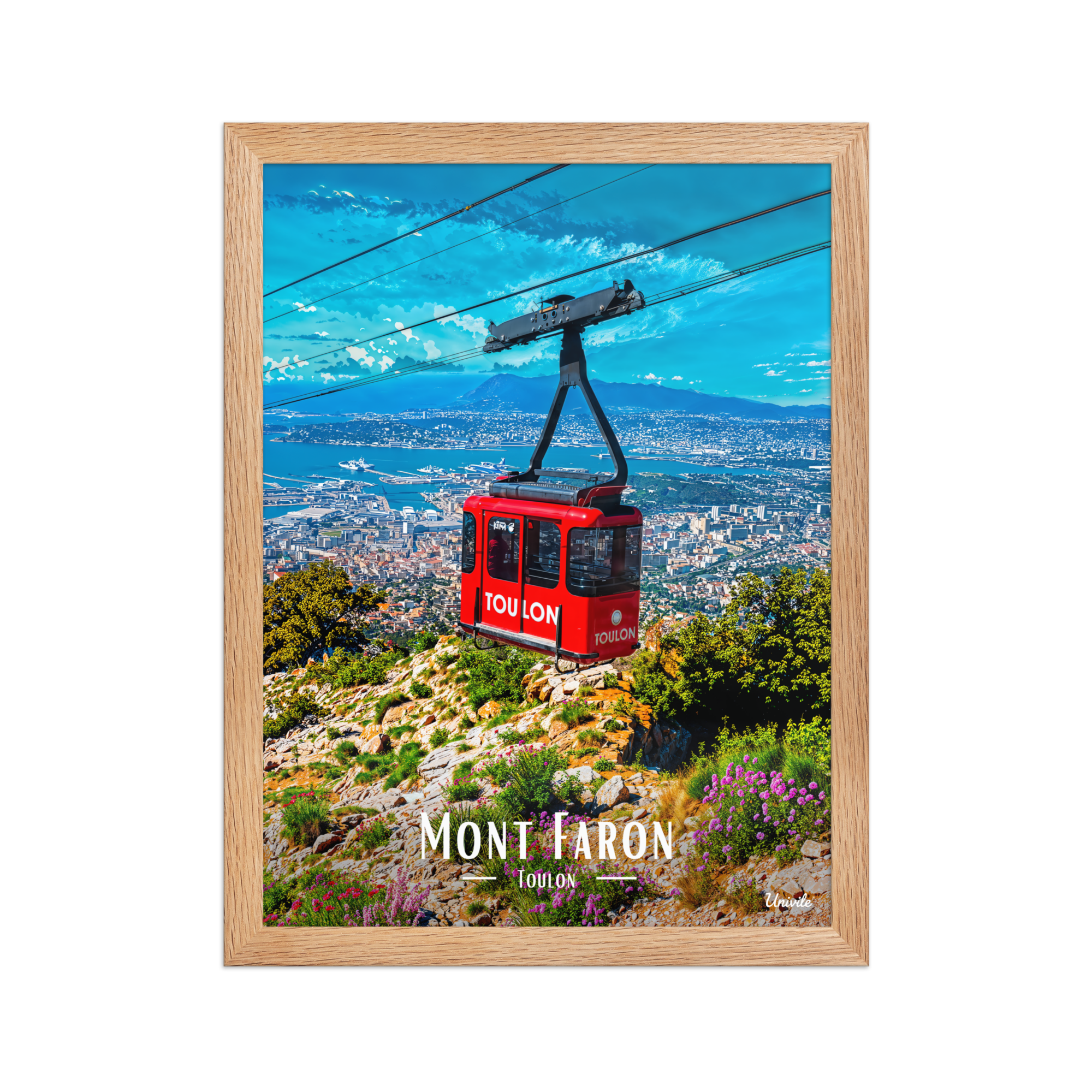 Affiche de Toulon Mont Faron 30 × 40 cm / Oak - Univile