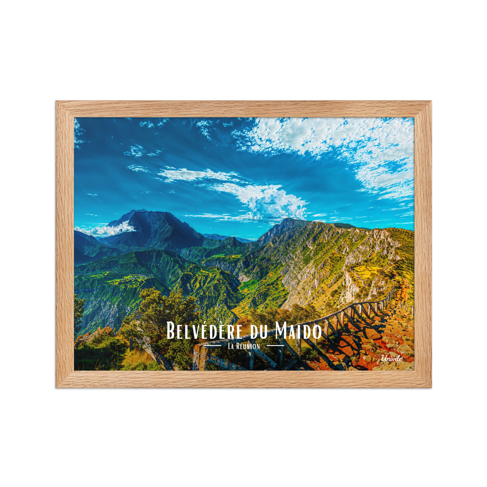 Affiche de la Réunion Belvédère du Maïdo horizontal 30 × 40 cm / Oak - Univile