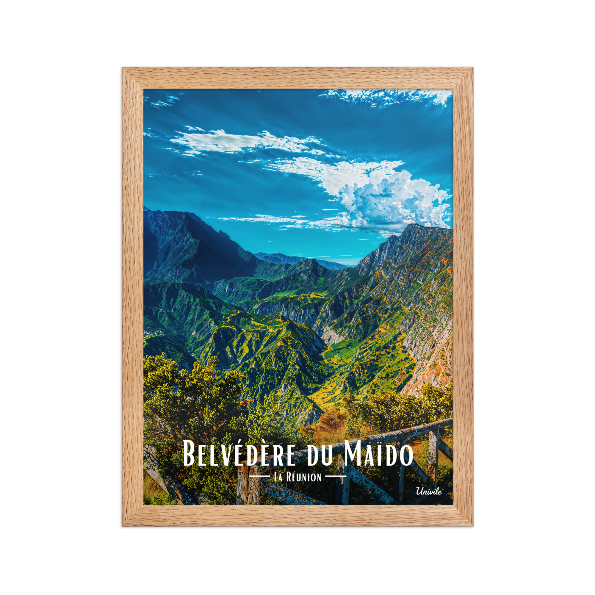Affiche de la Réunion Belvédère du Maïdo 30 × 40 cm / Oak - Univile