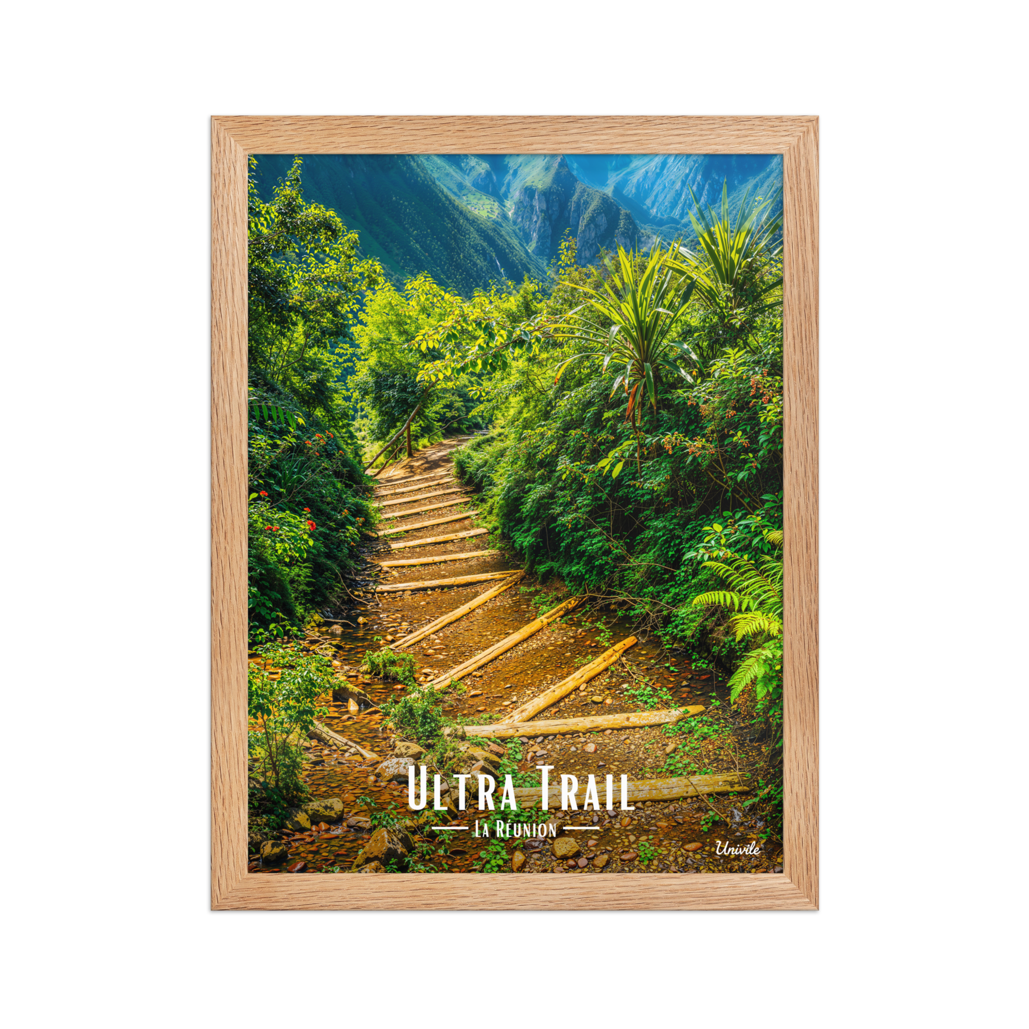 Affiche de la Réunion Ultra Trail 30 × 40 cm / Oak - Univile