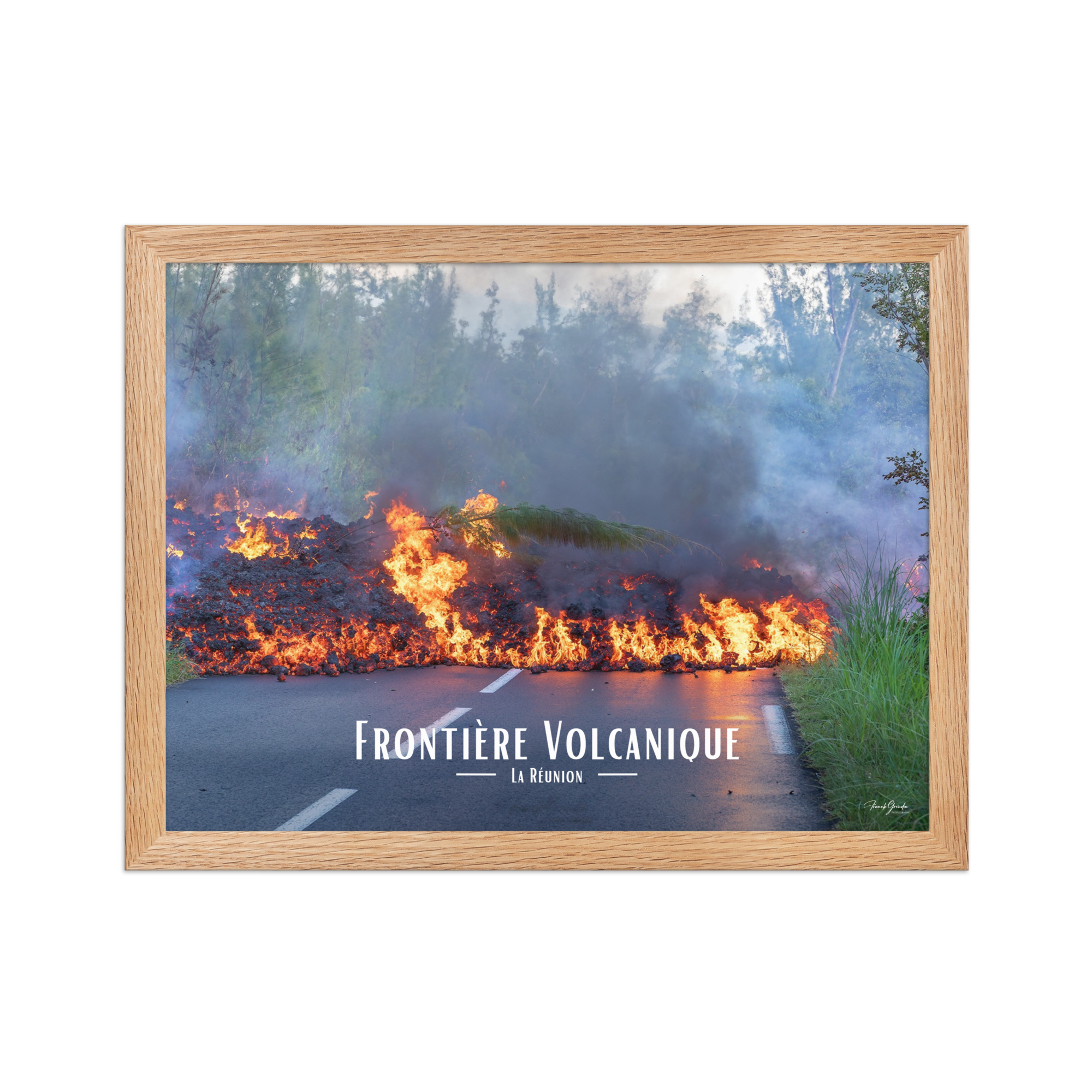 Affiche de La Réunion Frontière Volcanique 30 × 40 cm / Oak - Univile La Réunion