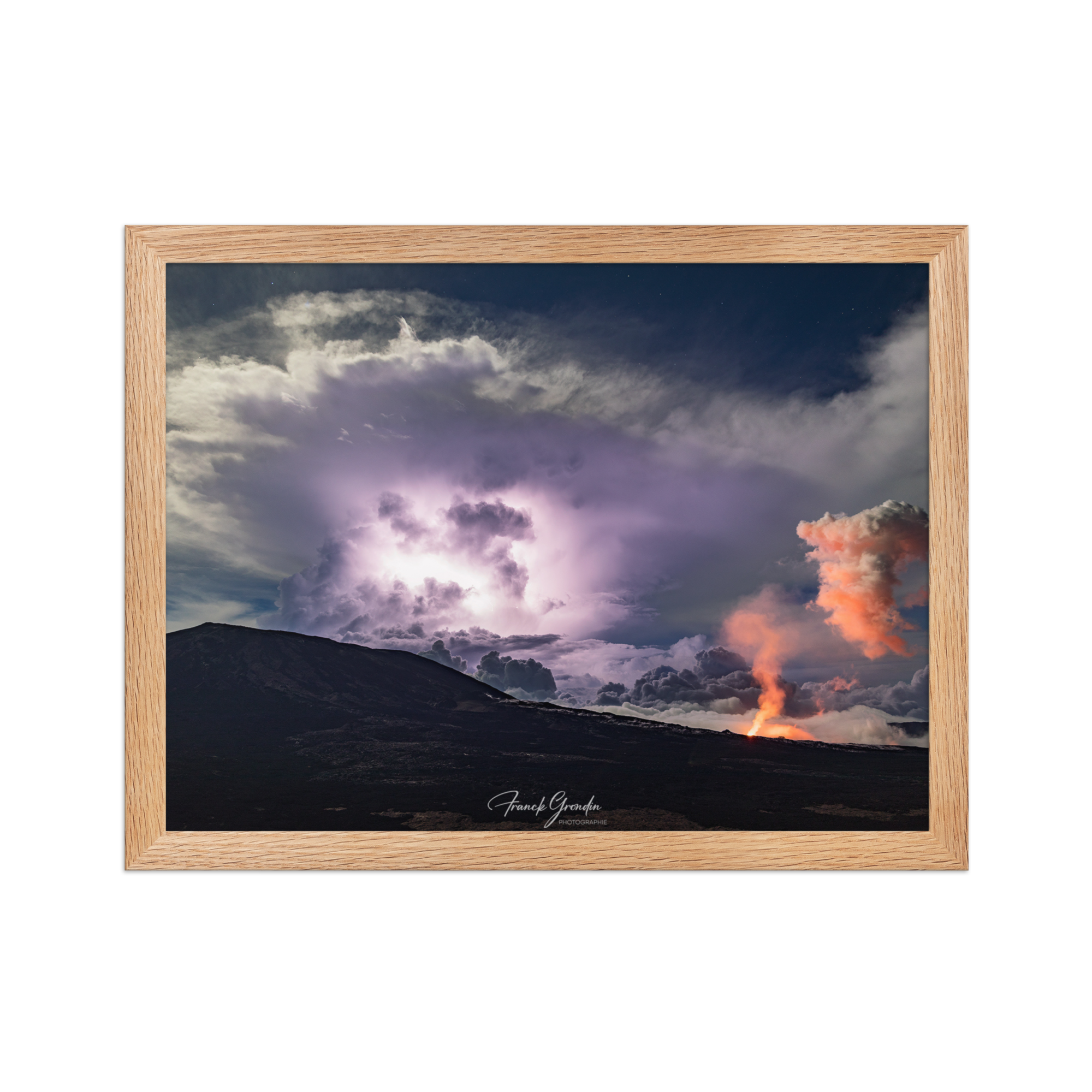 Affiche de La Réunion Tonnerre et Feu 30 × 40 cm / Oak - Univile La Réunion