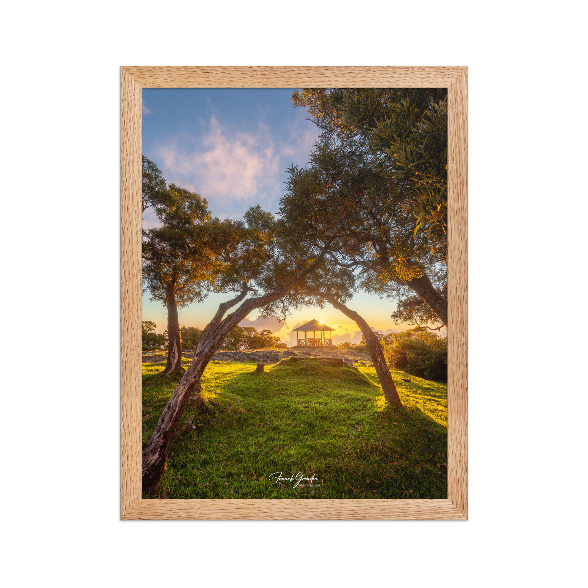Affiche de La Réunion Kiosque Maïdo sunset 30 × 40 cm / Oak - Univile La Réunion