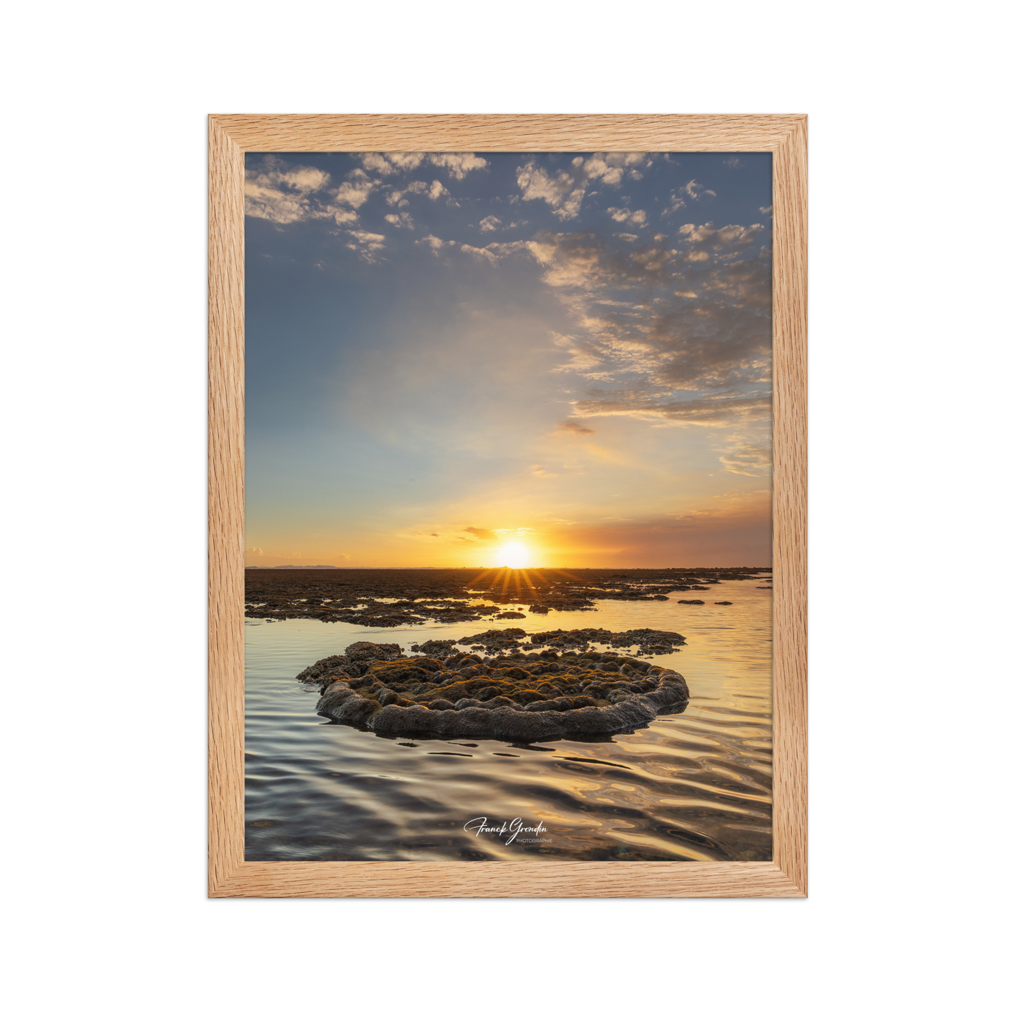 Affiche de La Réunion Marée Basse 30 × 40 cm / Oak - Univile La Réunion