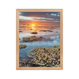 Affiche de La Réunion Sunset du récif 30 × 40 cm / Oak - Univile La Réunion