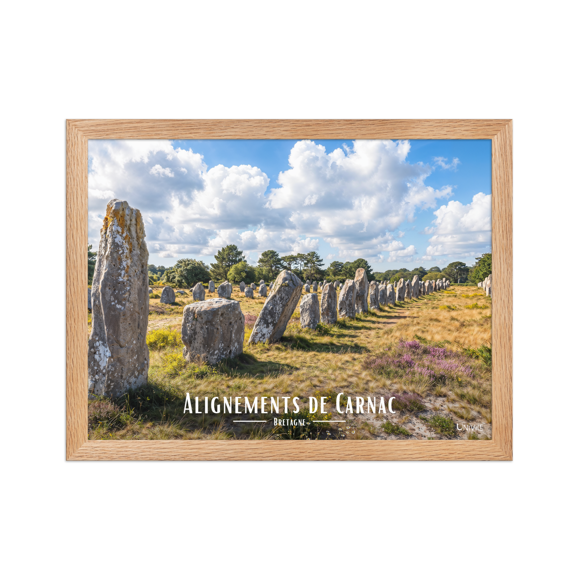 Affiche de Bretagne Alignements de Carnac 30 × 40 cm / Oak - Univile Bretagne