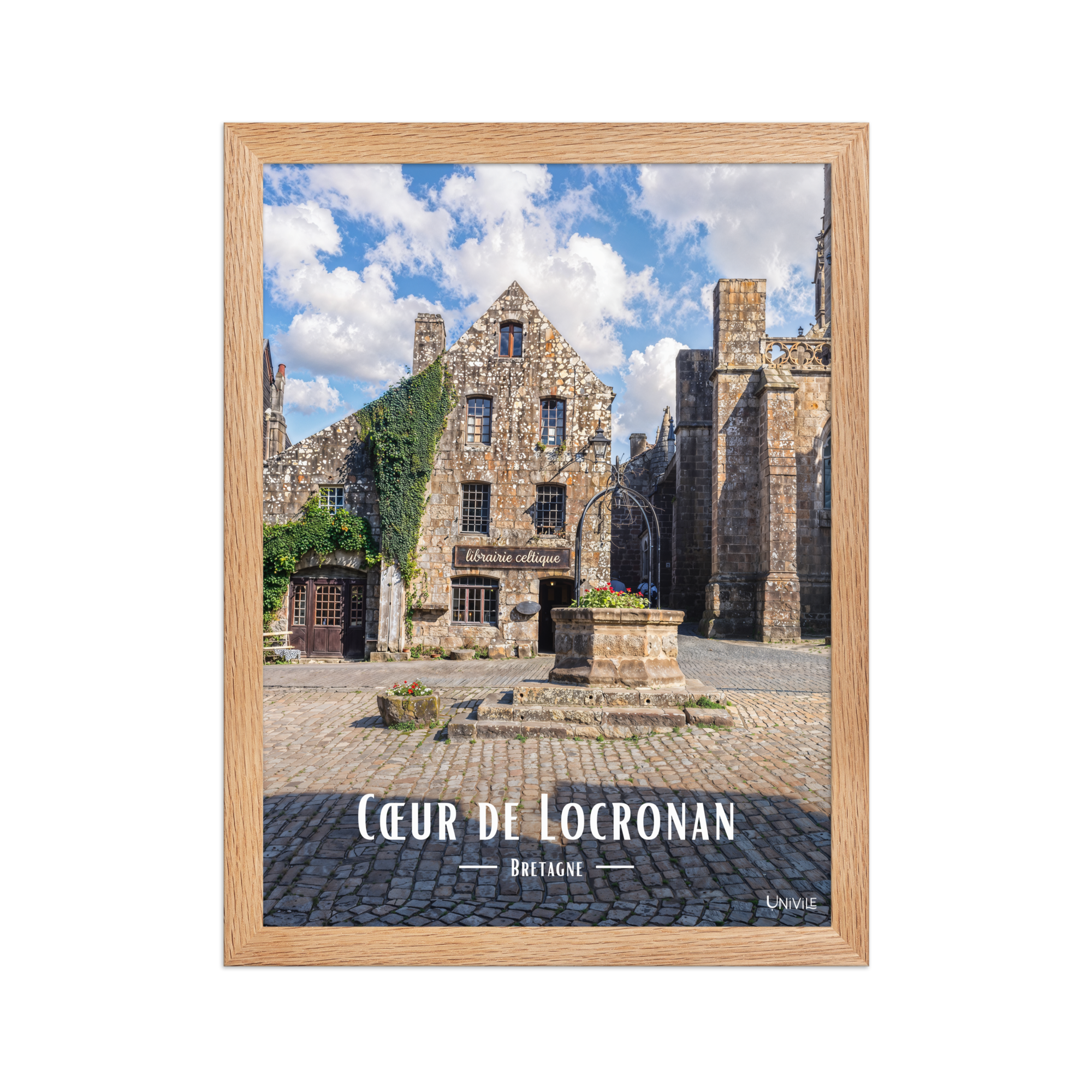 Affiche de Bretagne Cœur de Locronan 30×40 cm / Oak - Univile Bretagne