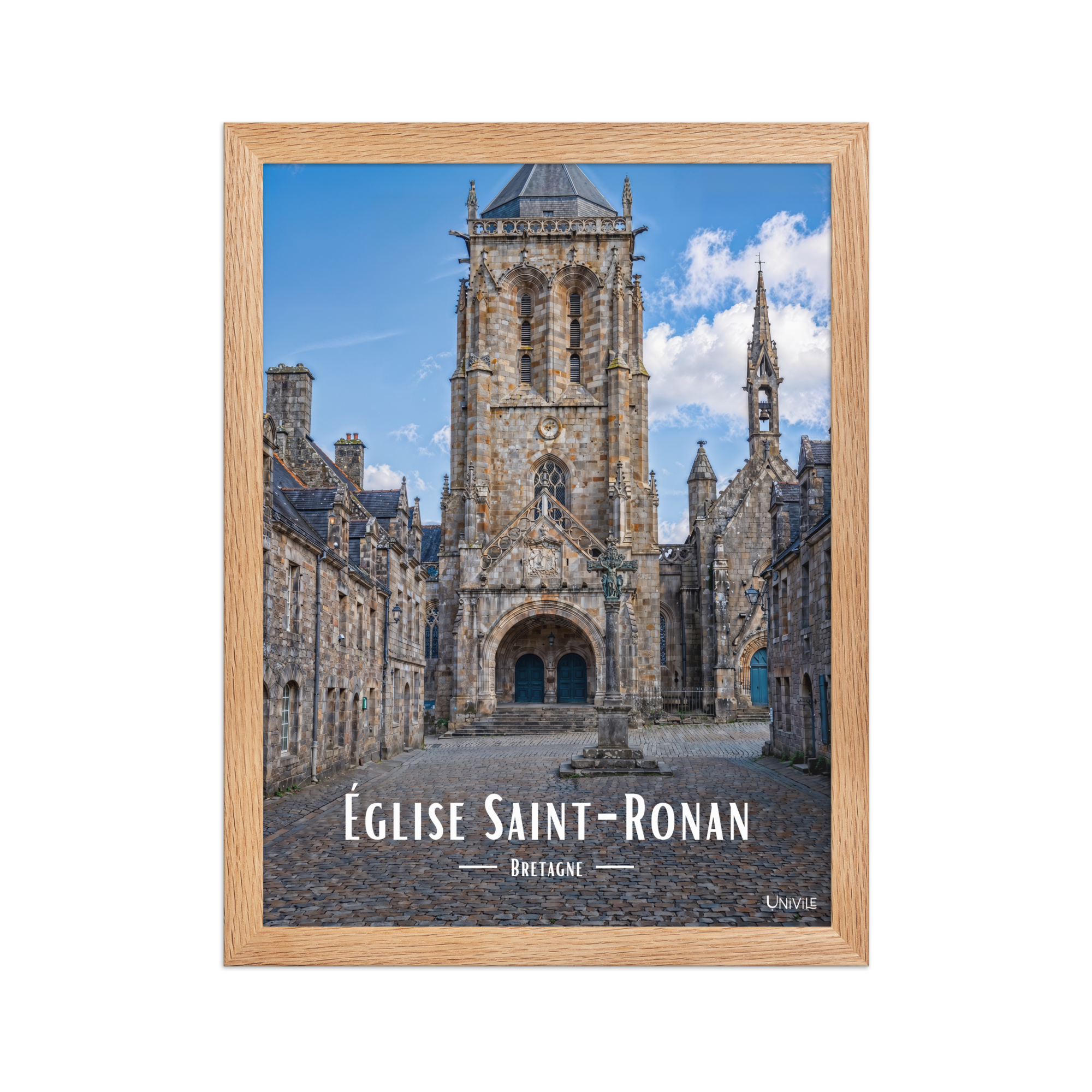 Affiche de Bretagne Église Saint-Ronan 30×40 cm / Oak - Univile Bretagne