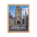 Affiche de Bretagne Église Saint-Ronan 30×40 cm / Oak - Univile Bretagne