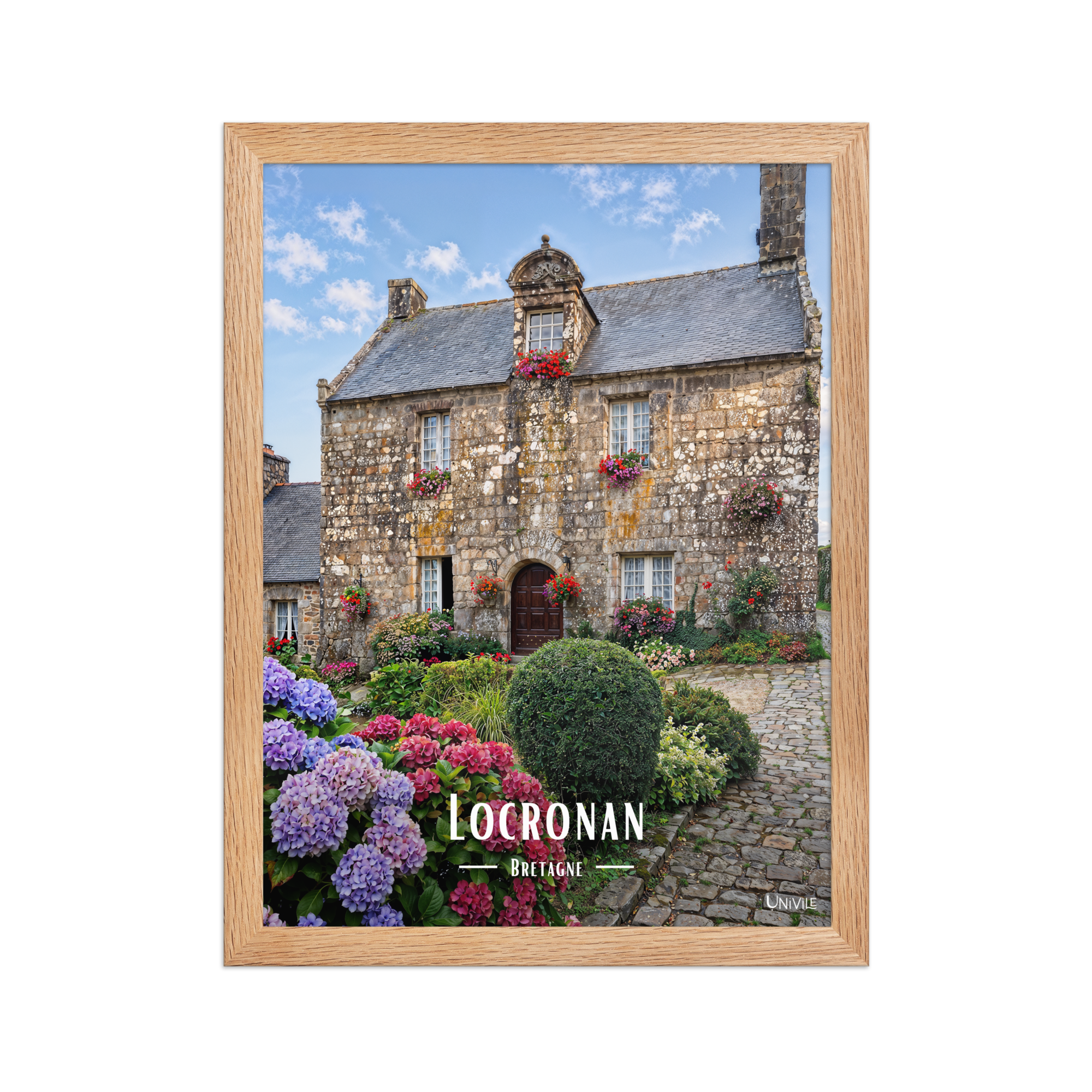 Affiche de Bretagne Locronan 30 × 40 cm / Oak - Univile Bretagne