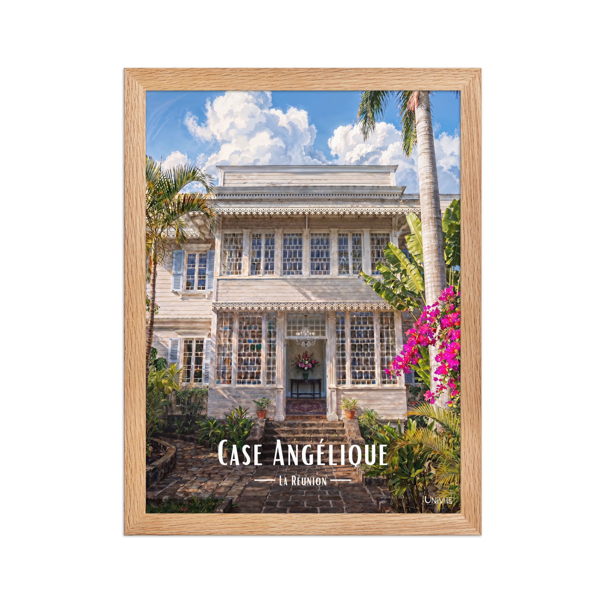 Affiche de La Réunion Case Angélique 30 × 40 cm / Oak - Univile La Réunion