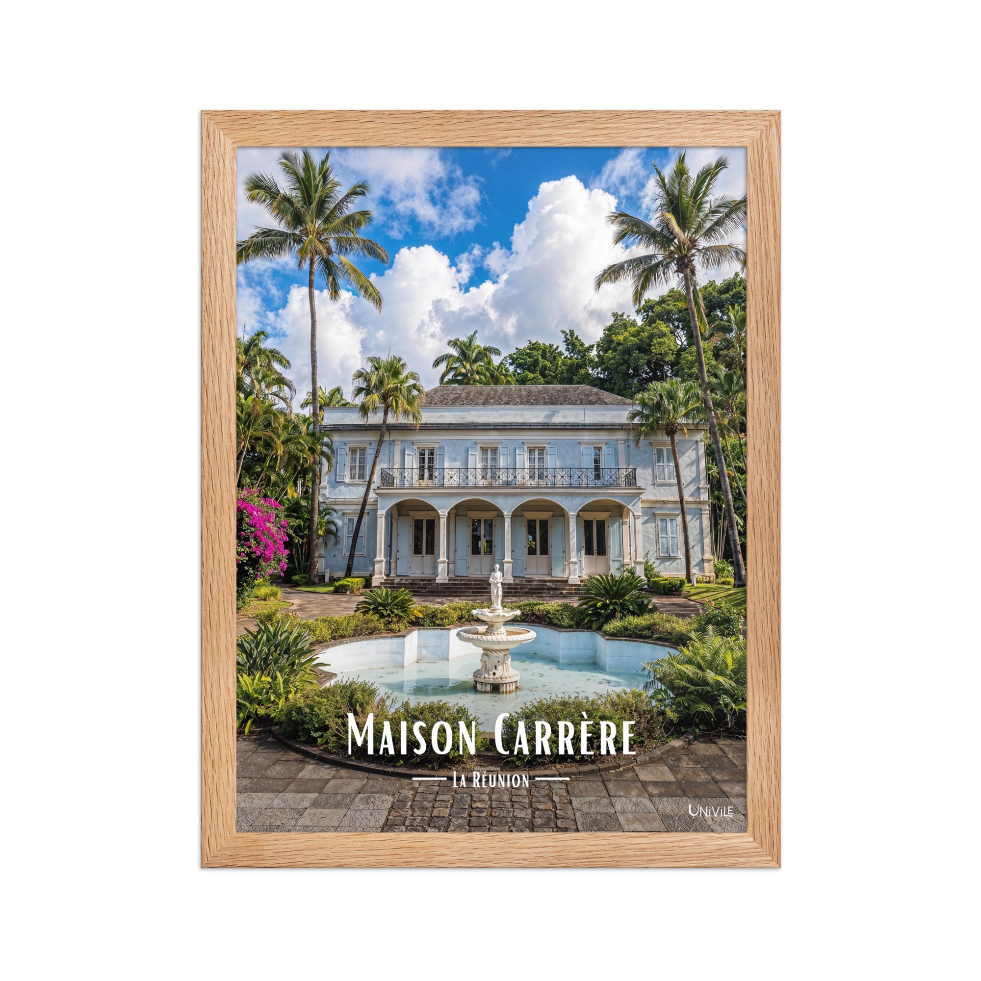 Affiche de La Réunion Maison Carrère 30 × 40 cm / Oak - Univile La Réunion