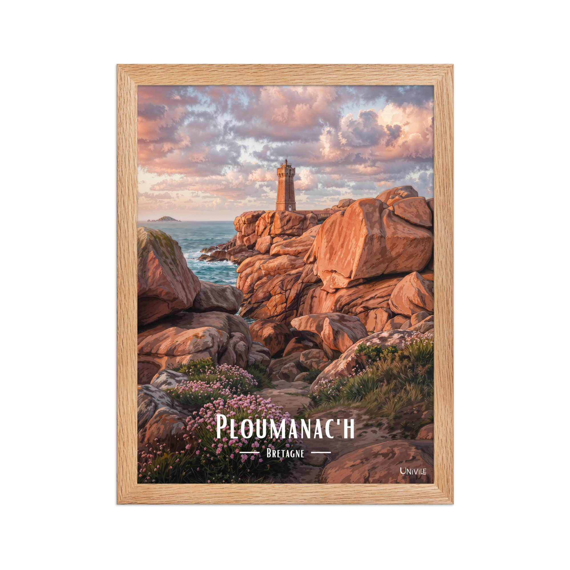 Affiche de Bretagne Ploumanac'h 30 × 40 cm / Oak - Univile Bretagne