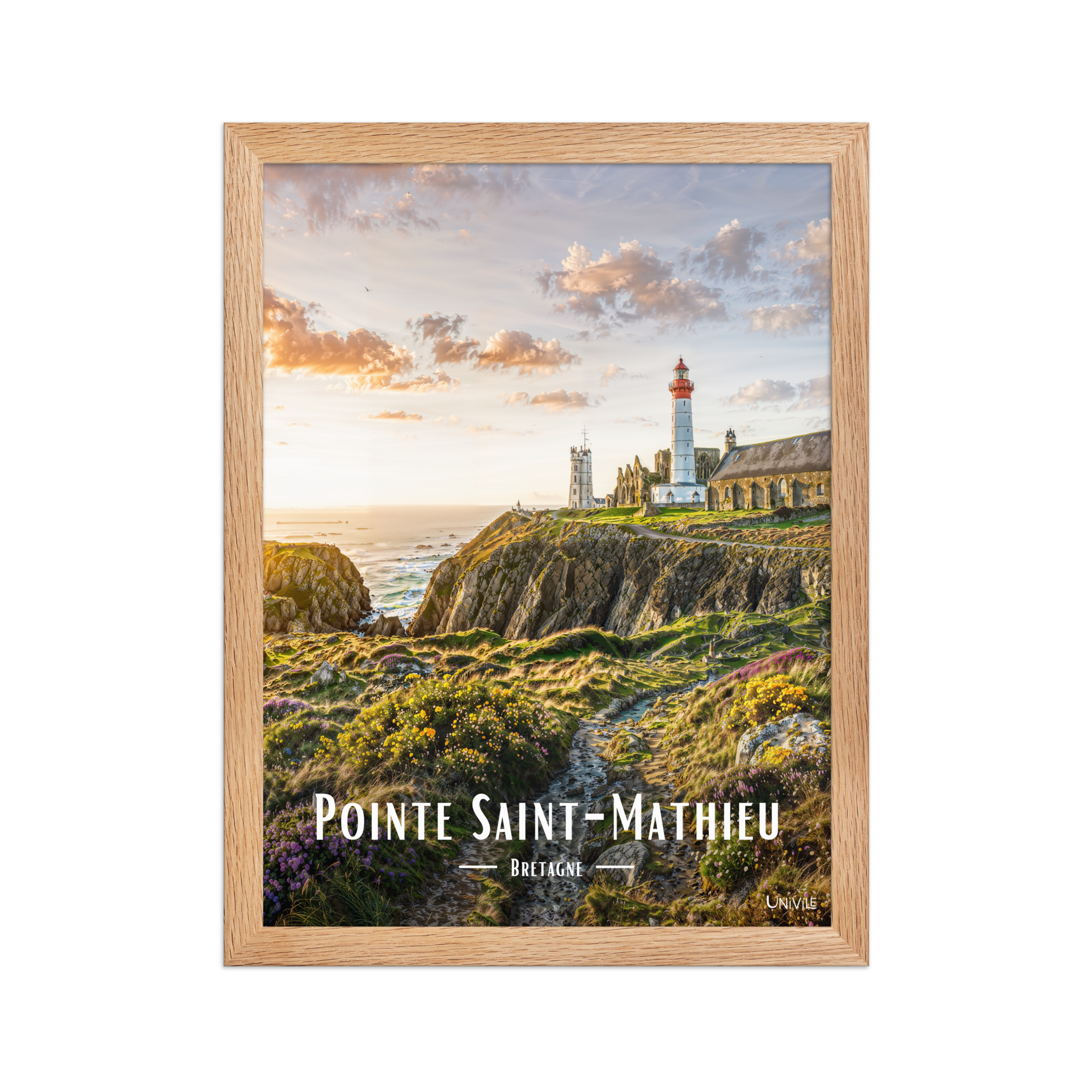 Affiche de Bretagne Pointe Saint-Mathieu 30 × 40 cm / Oak - Univile Bretagne