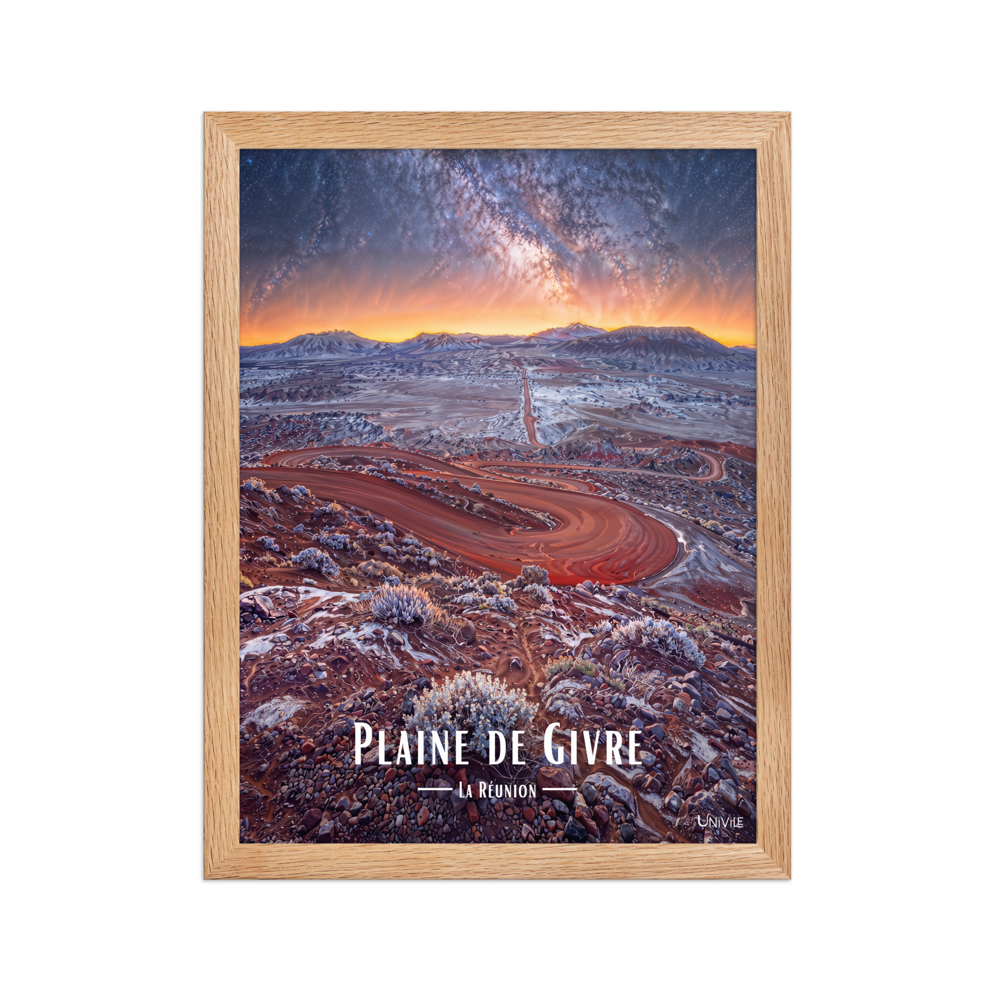 Affiche de La Réunion Plaine de Givre 30 × 40 cm / Oak - Univile La Réunion