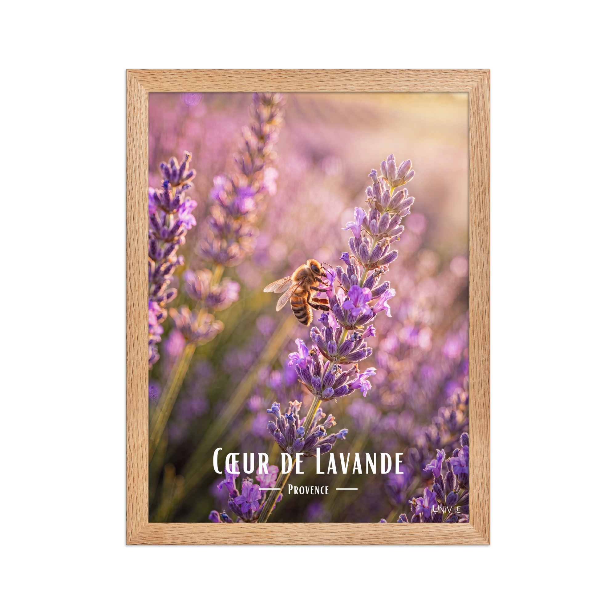 Affiche de Provence Cœur de Lavande 30 × 40 cm / Oak - Univile Provence