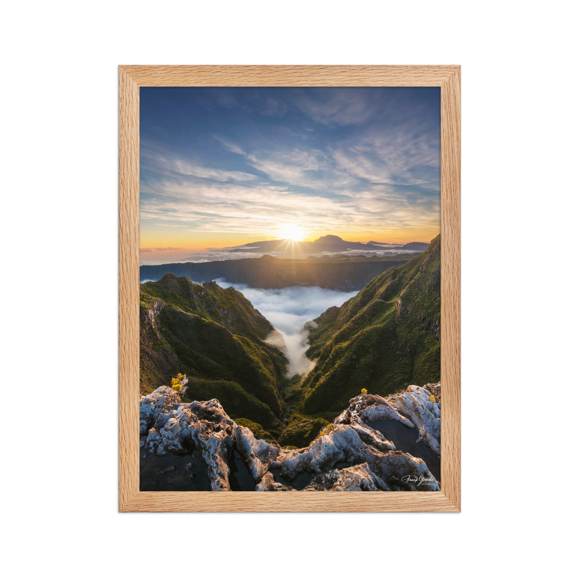 Affiche de La Réunion Rivière des Remparts au Crépuscule 30 × 40 cm / Oak - photographie Franck Grondin