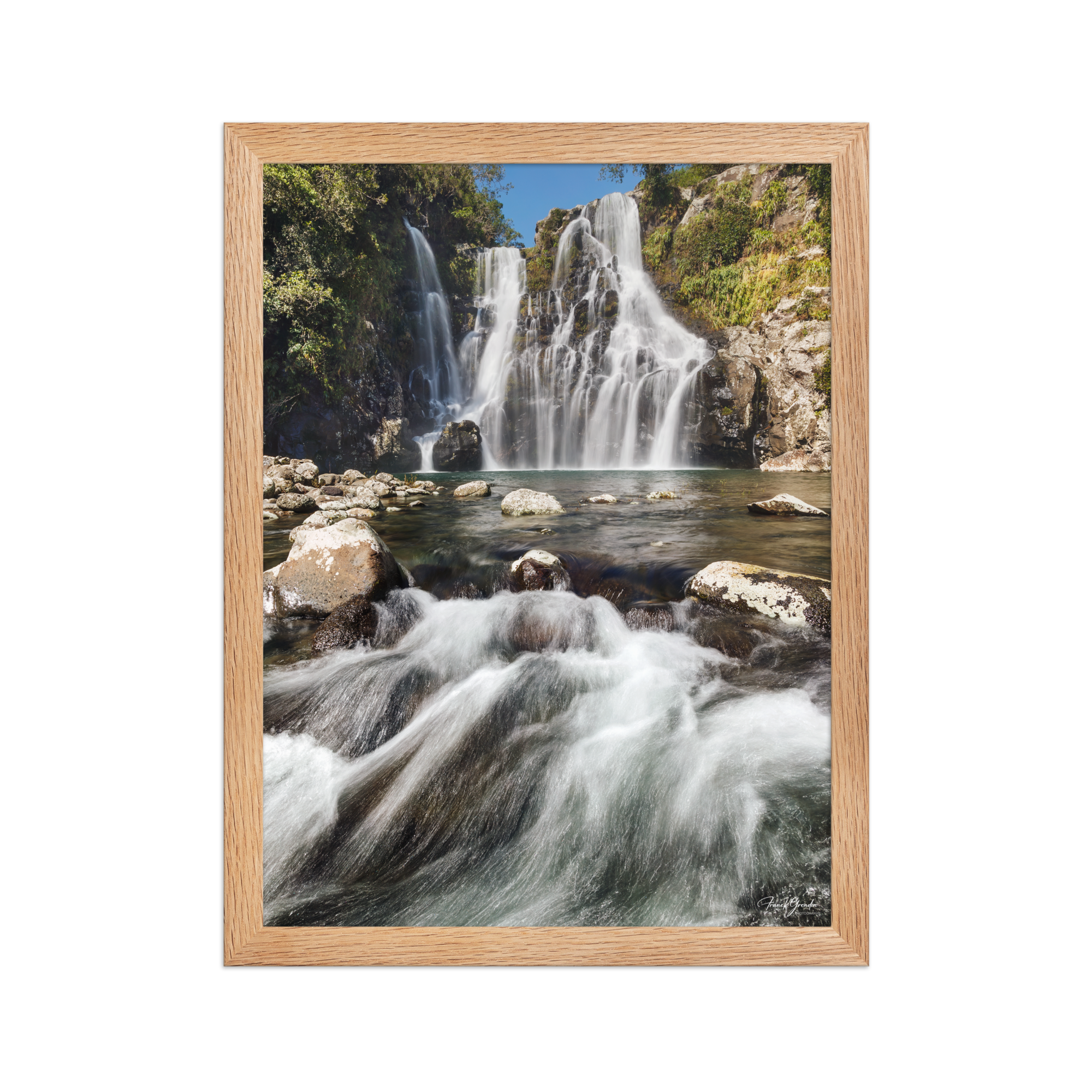 Affiche de La Réunion Cascade du Bassin Carrosse 30 × 40 cm / Oak - photographie Franck Grondin