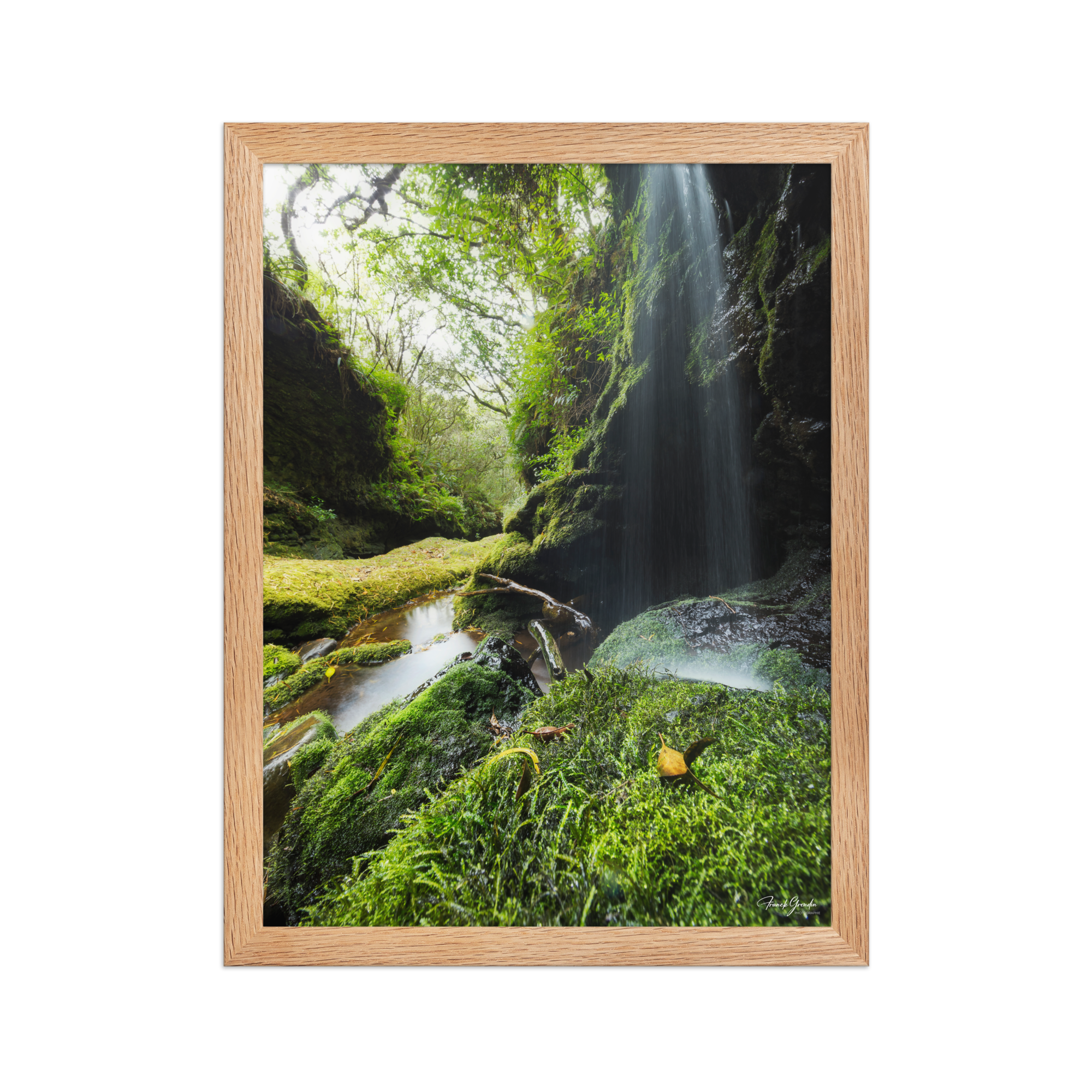 Affiche de La Réunion Cascade de la Ravine Citron Galet 30 × 40 cm / Oak - photographie Franck Grondin