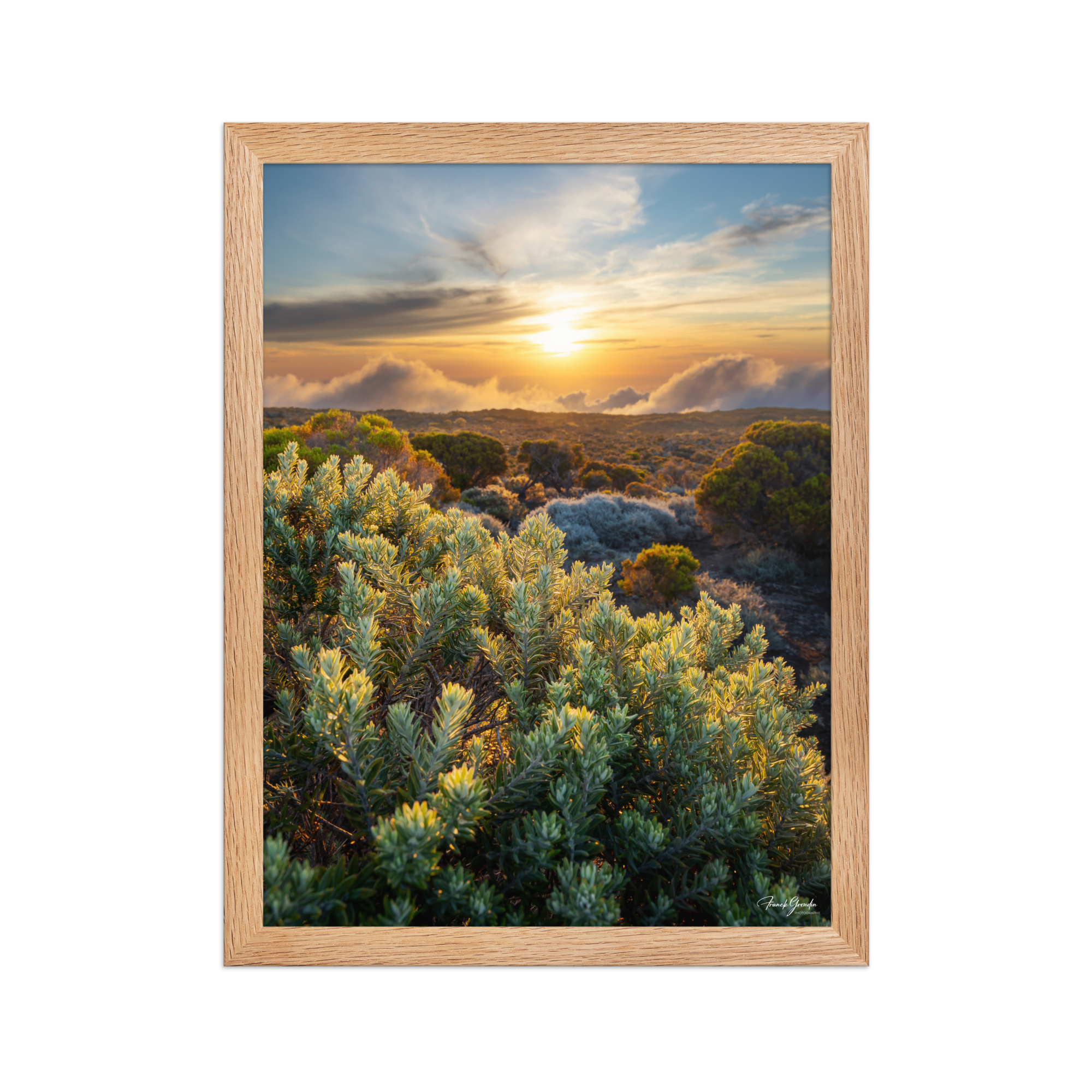 Affiche de La Réunion Crépuscule sur le Pas des Sables 30 × 40 cm / Oak - photographie Franck Grondin