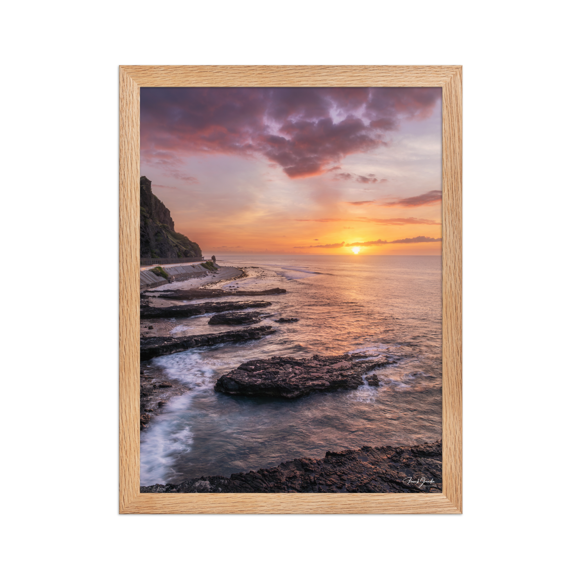 Affiche de La Réunion Crépuscule au Cap Champagne 30 × 40 cm / Oak - photographie Franck Grondin