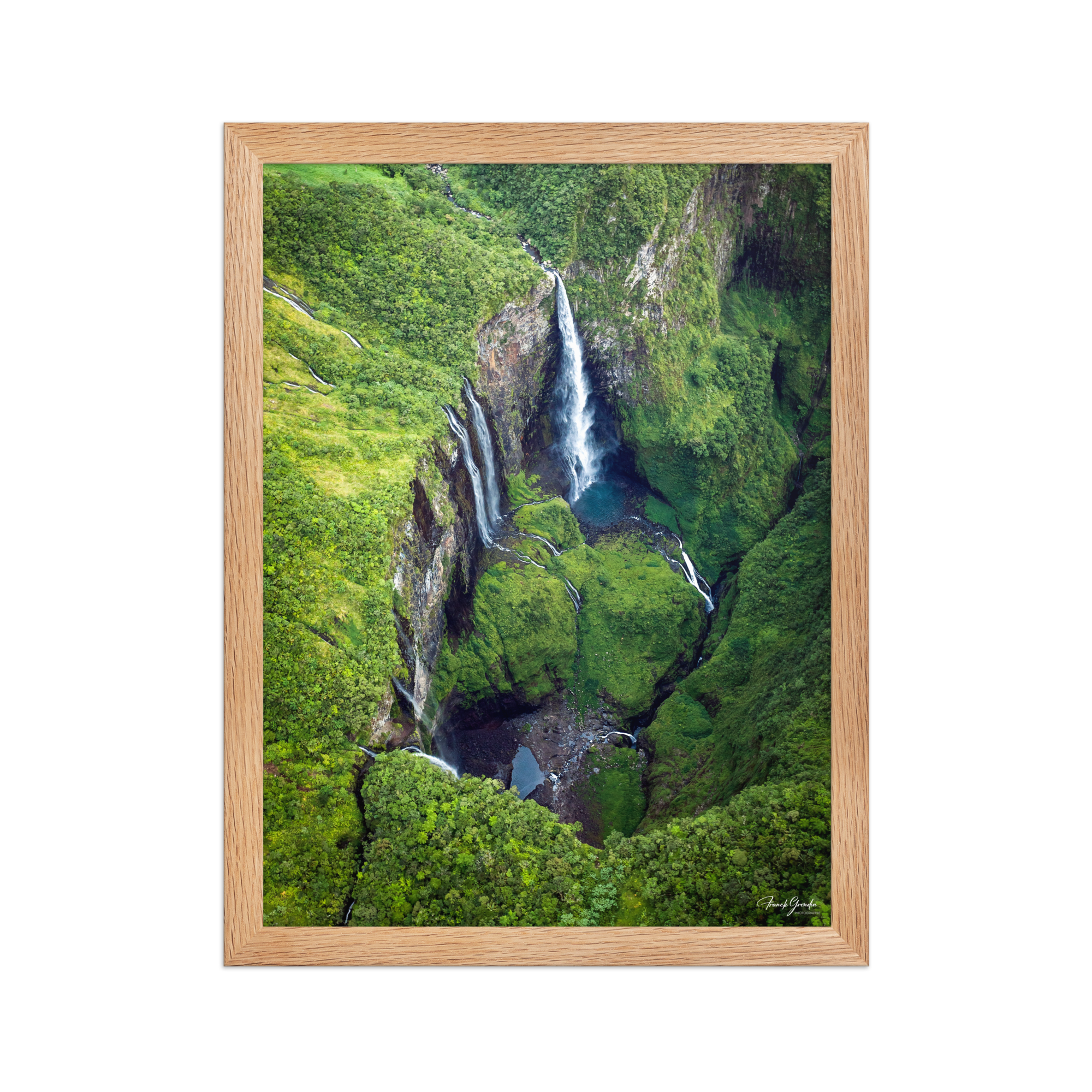 Affiche de La Réunion Le Trou de Fer vu du Ciel 30 × 40 cm / Oak - photographie Franck Grondin