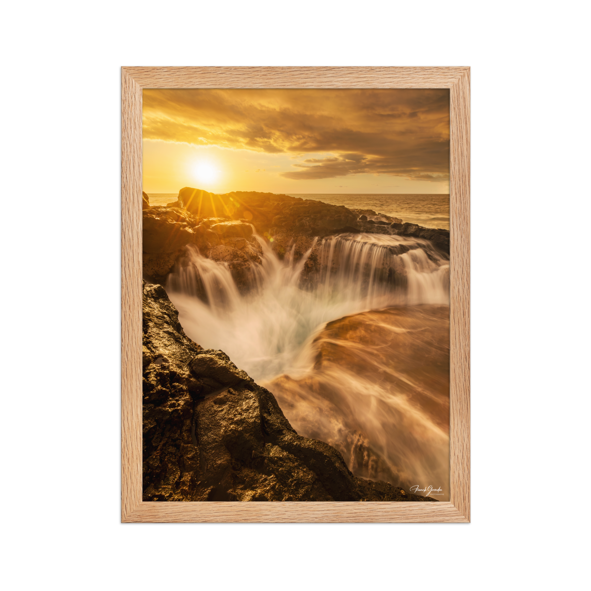 Affiche de La Réunion Le Souffleur de la Pointe des Châteaux 30 × 40 cm / Oak - photographie Franck Grondin