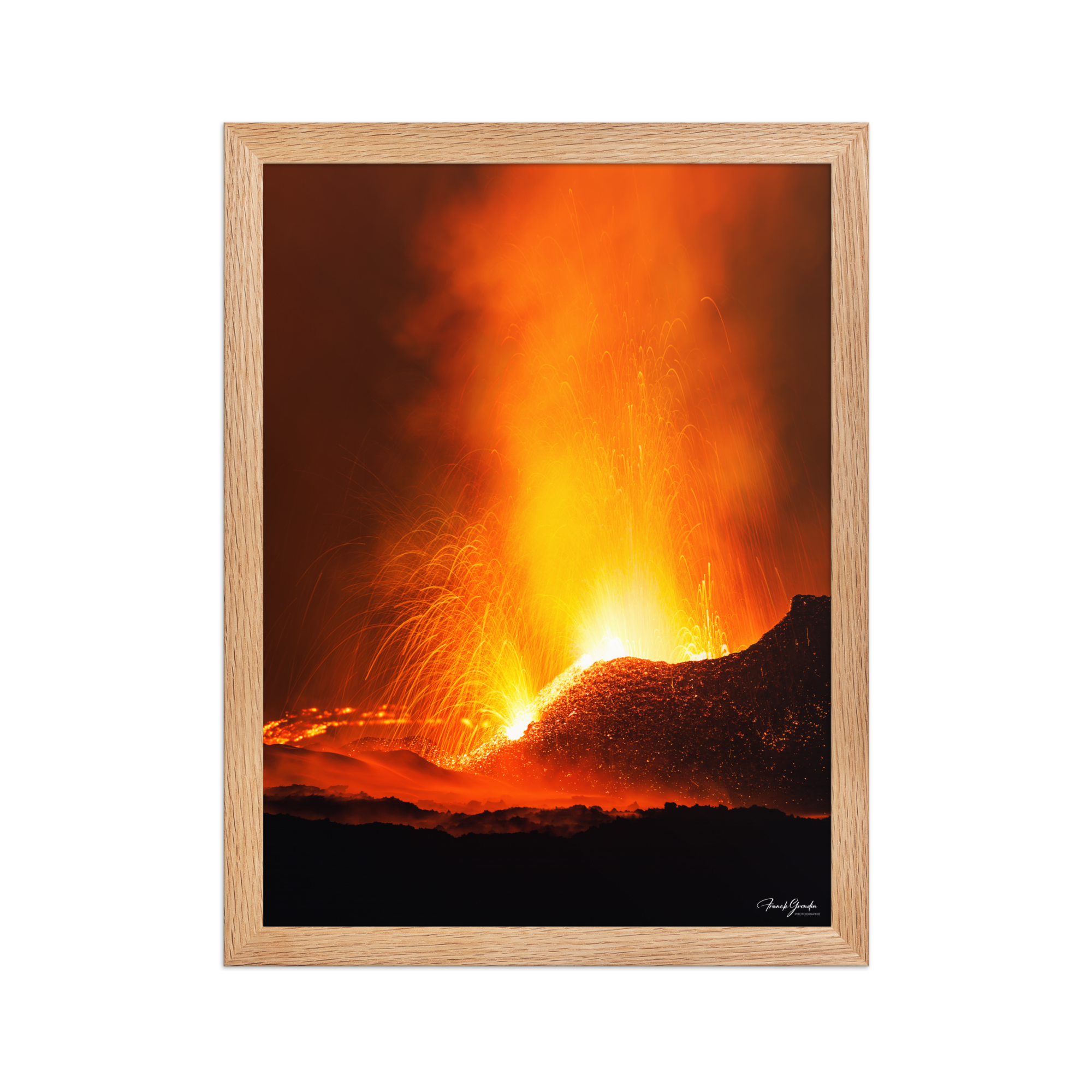 Affiche de La Réunion Fontaines de Lave, Mai 2015 30 × 40 cm / Oak - photographie Franck Grondin
