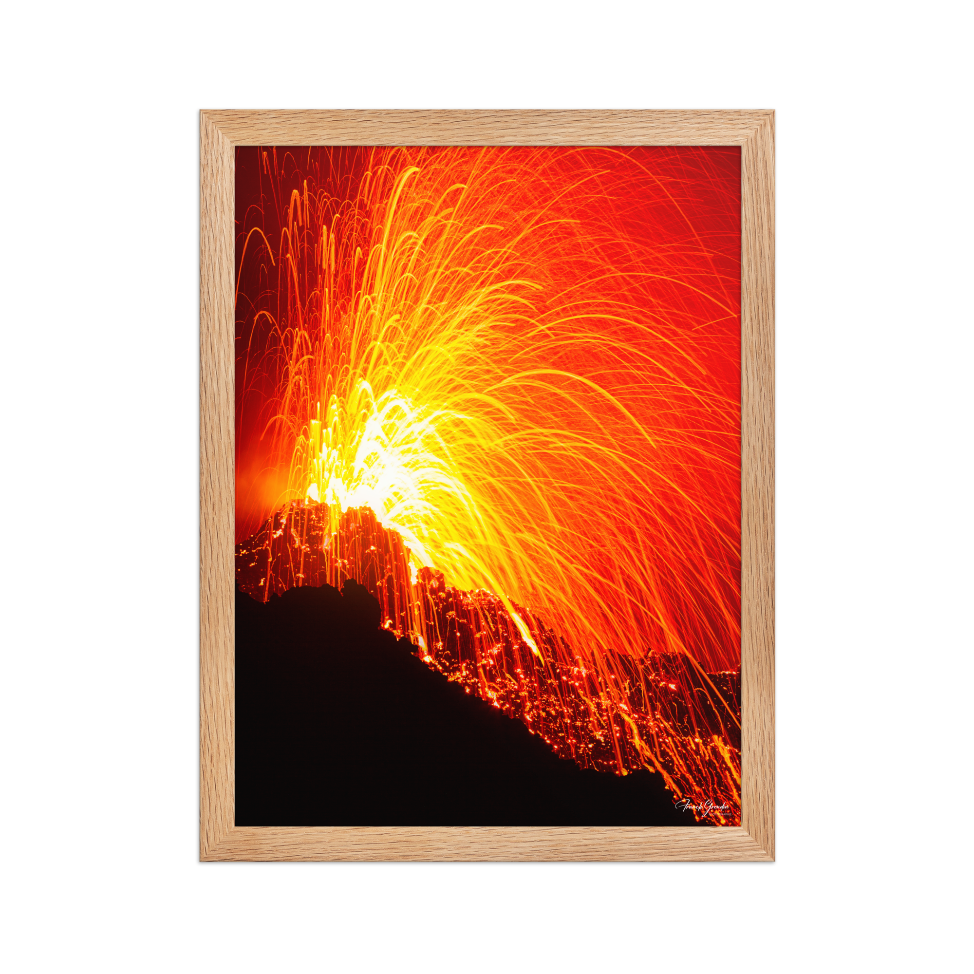 Affiche de La Réunion Éruption de Février 2015 30 × 40 cm / Oak - photographie Franck Grondin