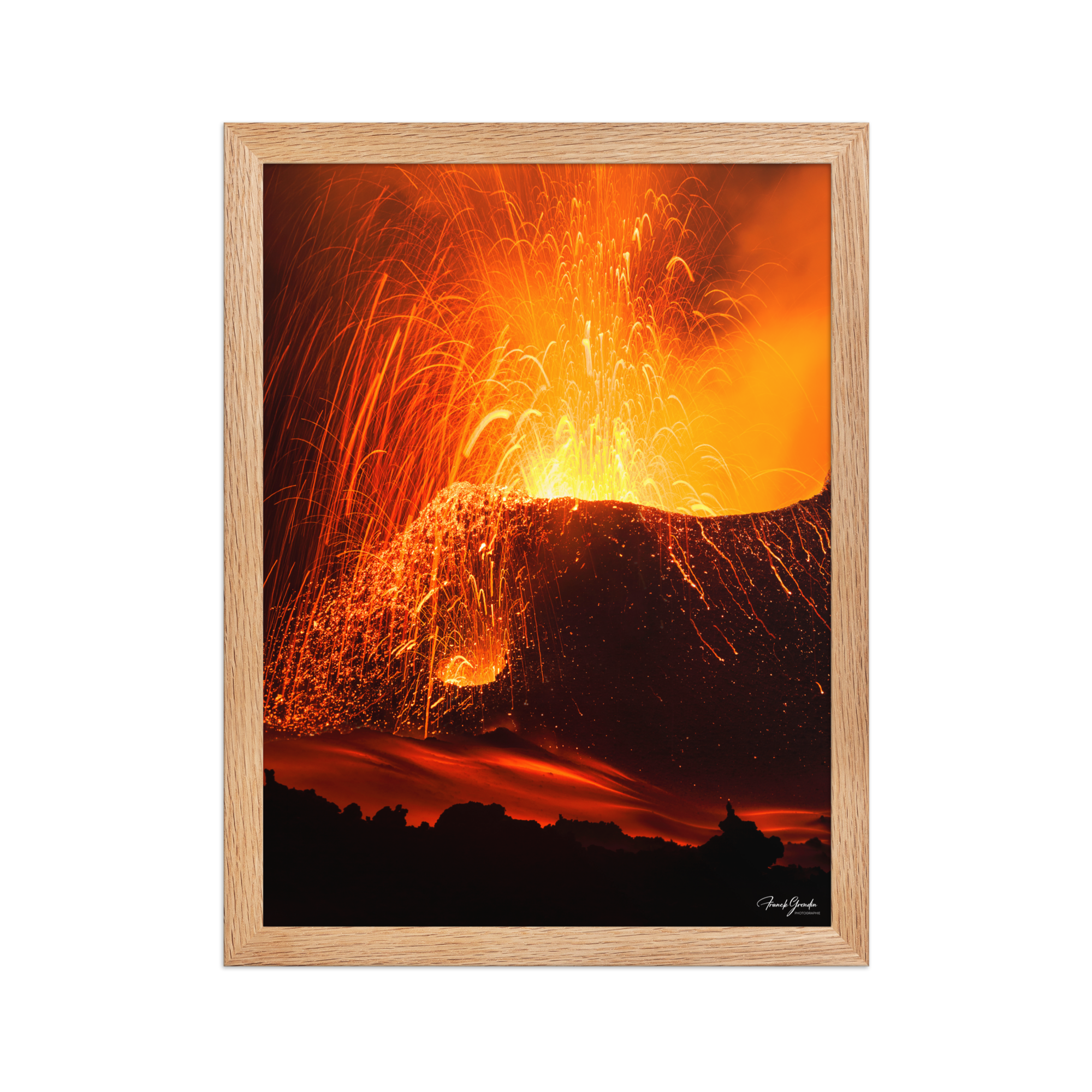 Affiche de La Réunion Éruption de Mai 2015 30 × 40 cm / Oak - photographie Franck Grondin