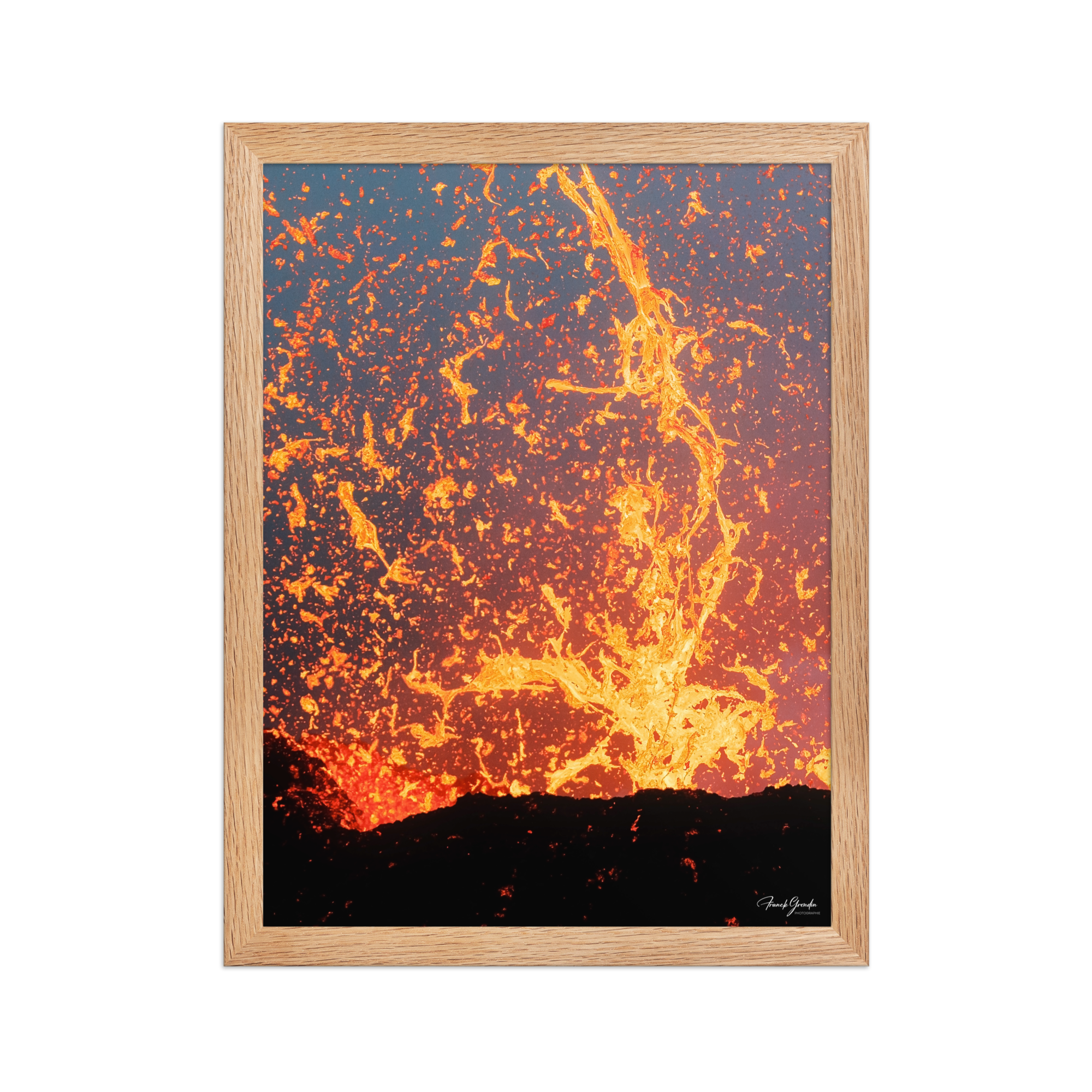 Affiche de La Réunion Fontaine de Lave, Août 2015 30 × 40 cm / Oak - photographie Franck Grondin