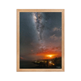 Affiche de La Réunion La Fournaise sous la Voie Lactée 30 × 40 cm / Oak - photographie Franck Grondin
