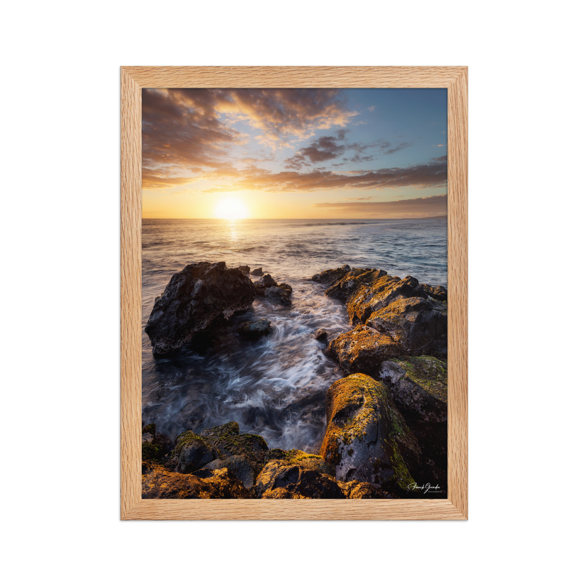 Affiche de La Réunion Le Dragon de Pierre de Saint-Leu 30 × 40 cm / Oak - photographie Franck Grondin