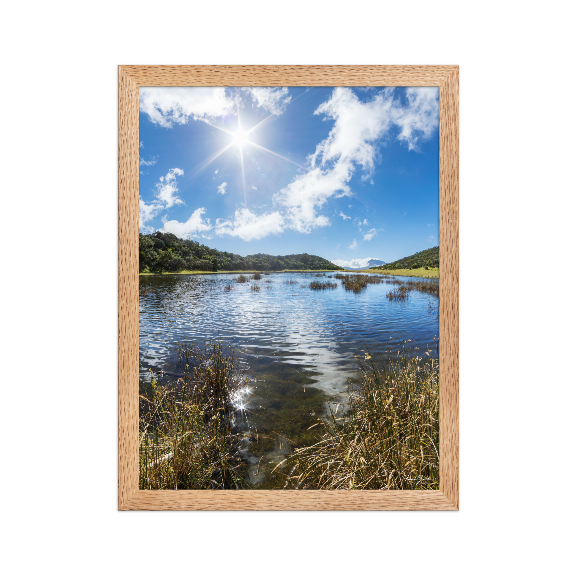 Affiche de La Réunion Le Lac Argamasse 30 × 40 cm / Oak - photographie Franck Grondin